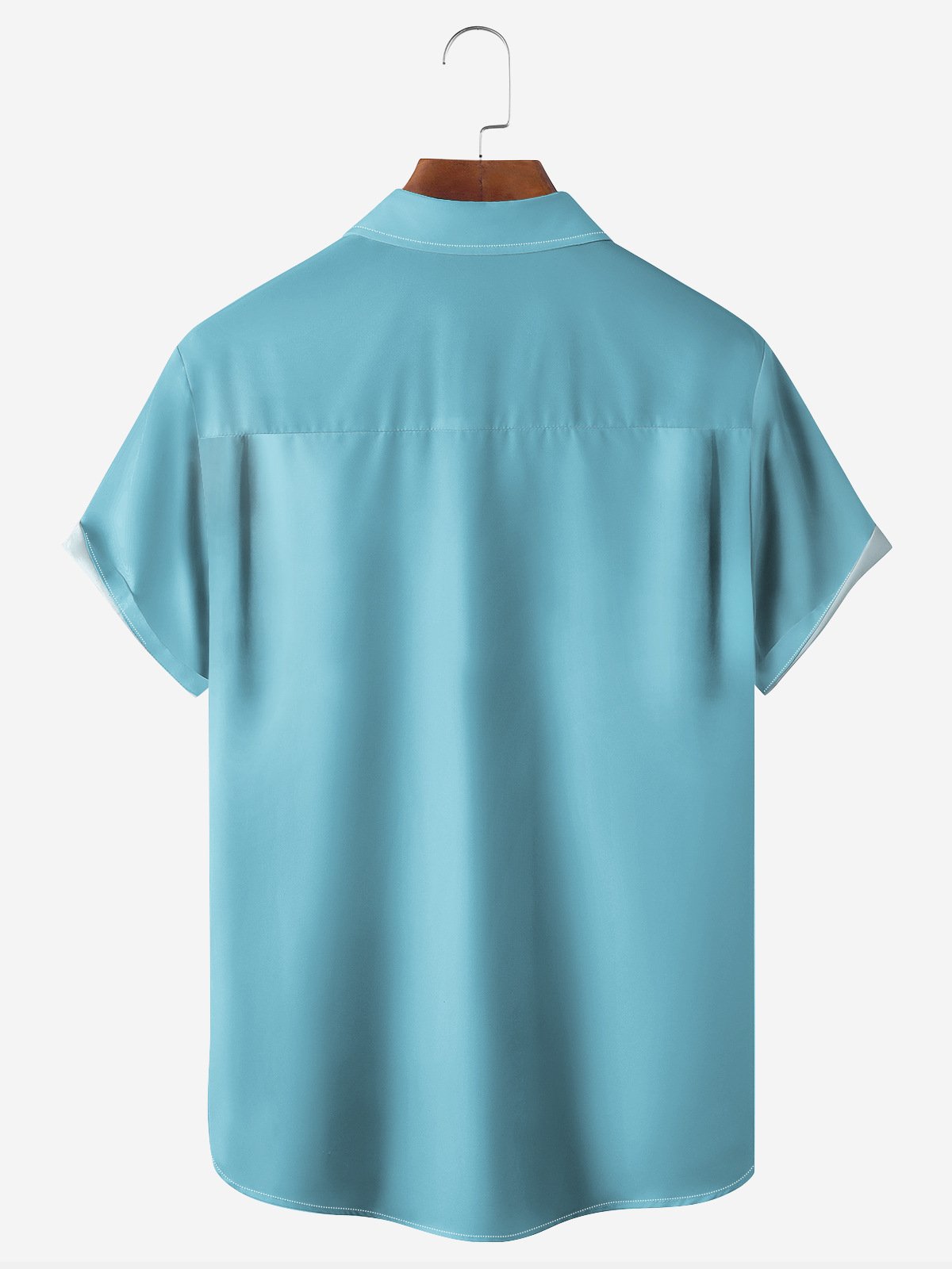 Hardaddy Cocktail Party Blue Regular Fit Chest Pocket Short Sleeve Bowling Shirt For Men
