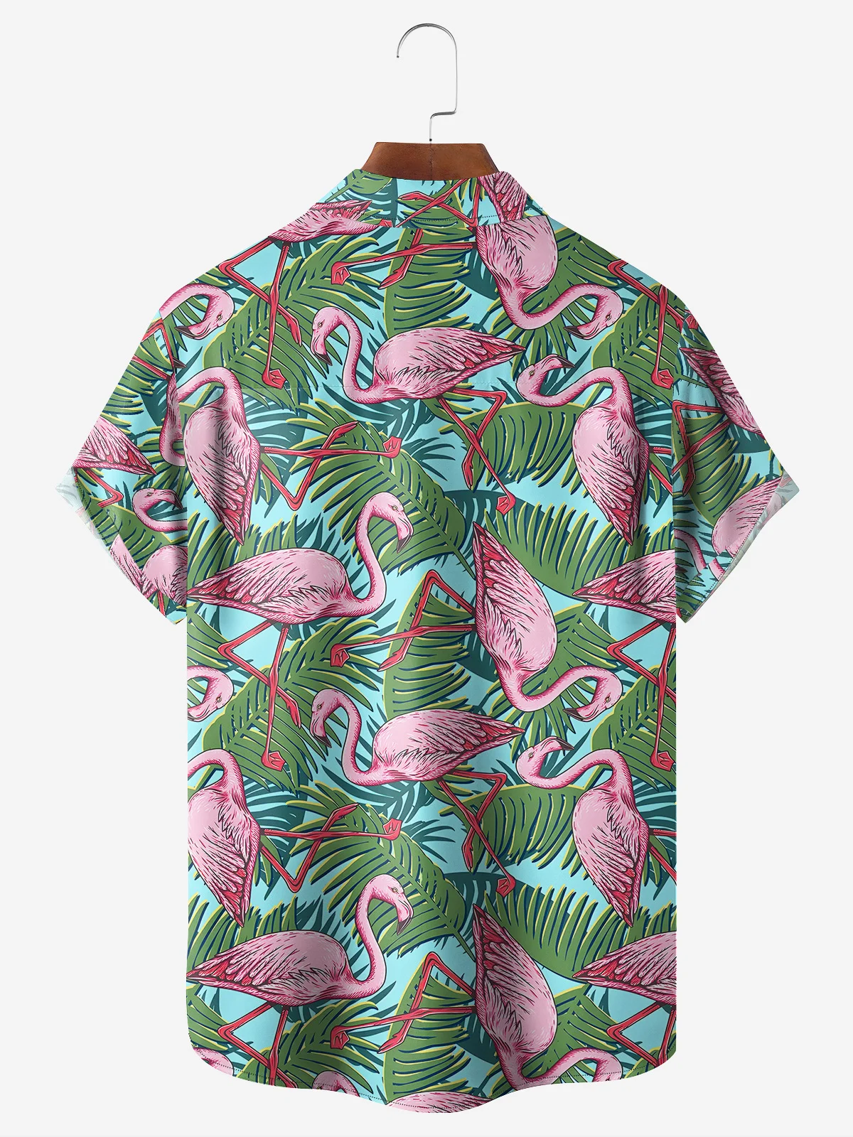 Tropical Flamingo Chest Pocket Short Sleeve Hawaiian Shirt