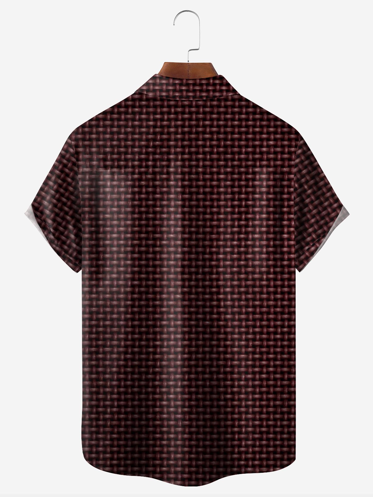 Abstract Textile Chest Pocket Short Sleeve Casual Shirt