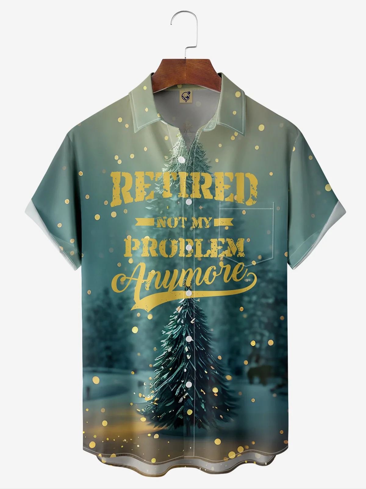 Retired Not My Problem Anymore Chest Pocket Short Sleeve Hawaiian Shirt