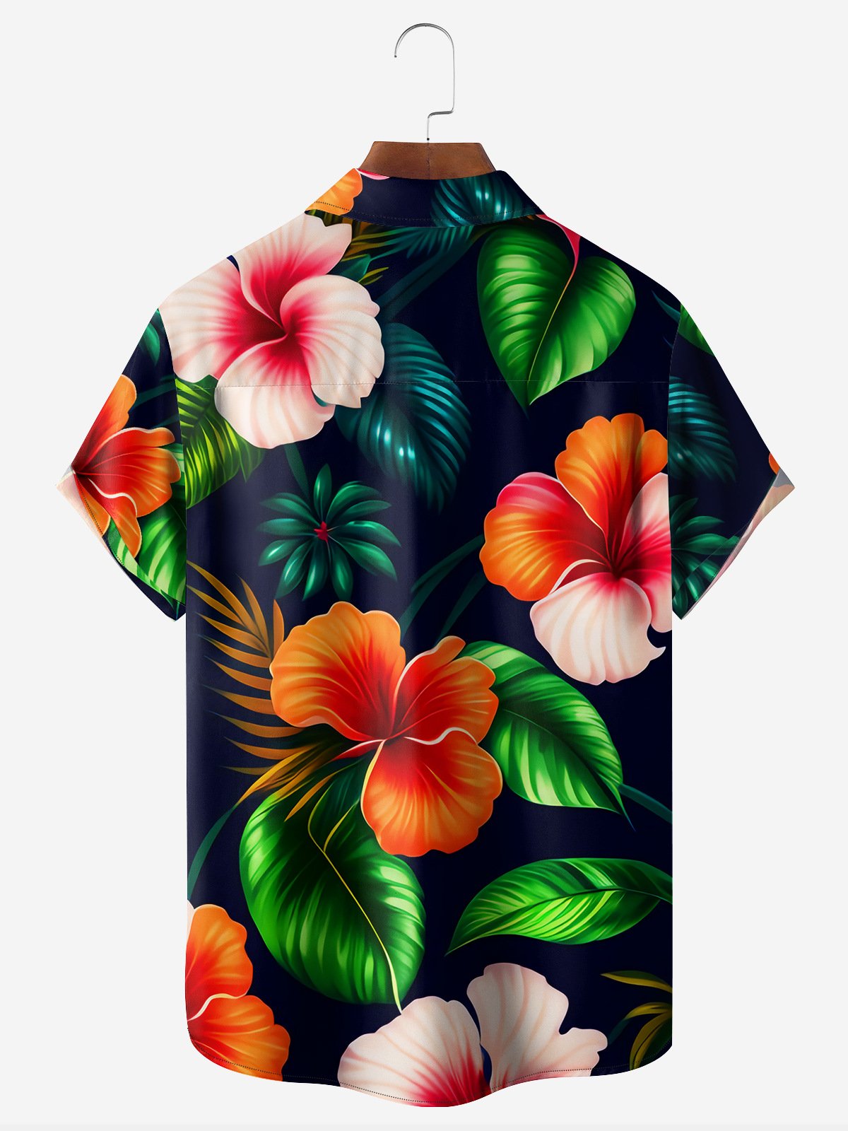 Floral Chest Pocket Short Sleeve Hawaiian Shirt