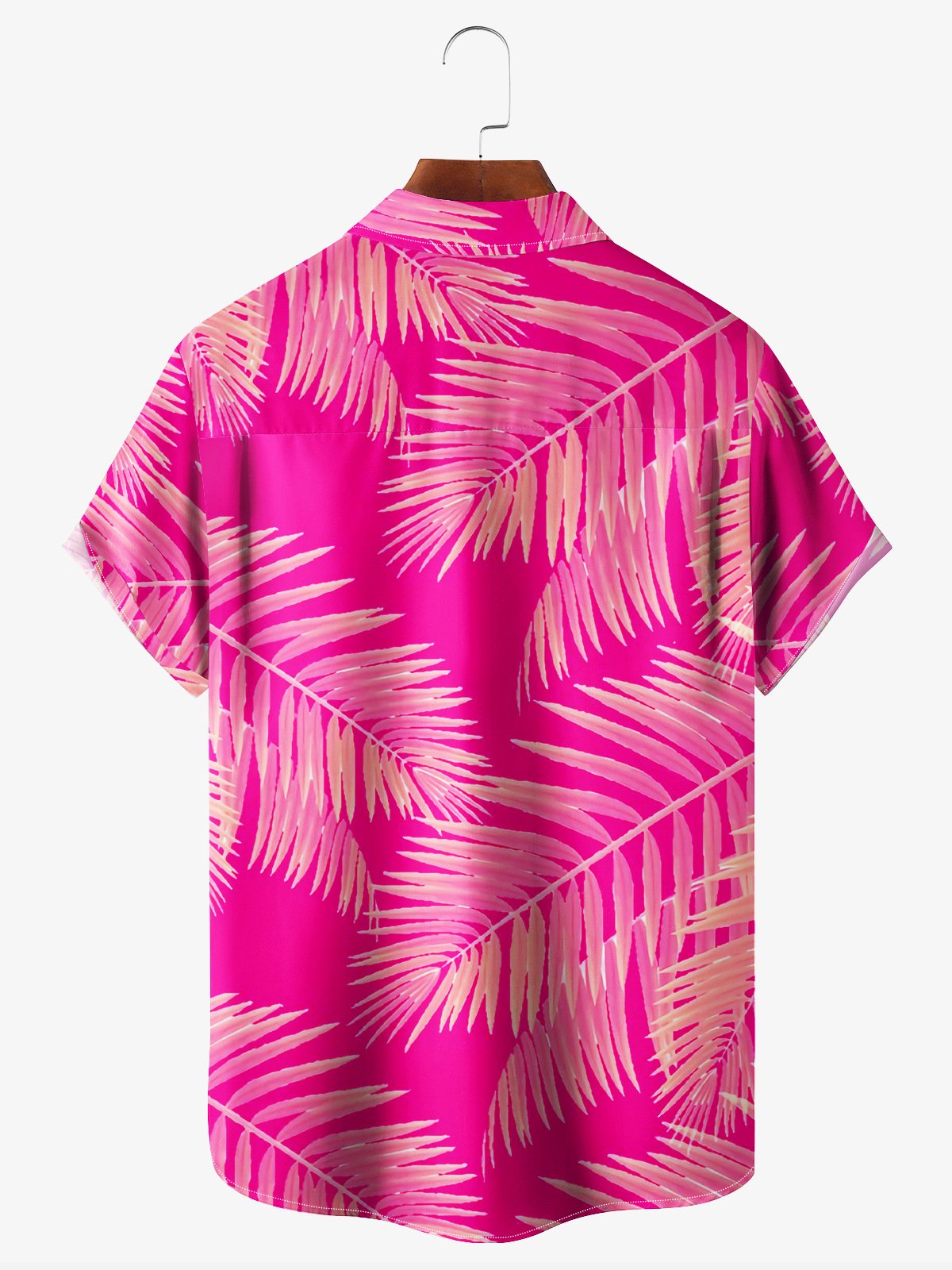 Palm Tree Chest Pocket Short Sleeve Hawaiian Shirt