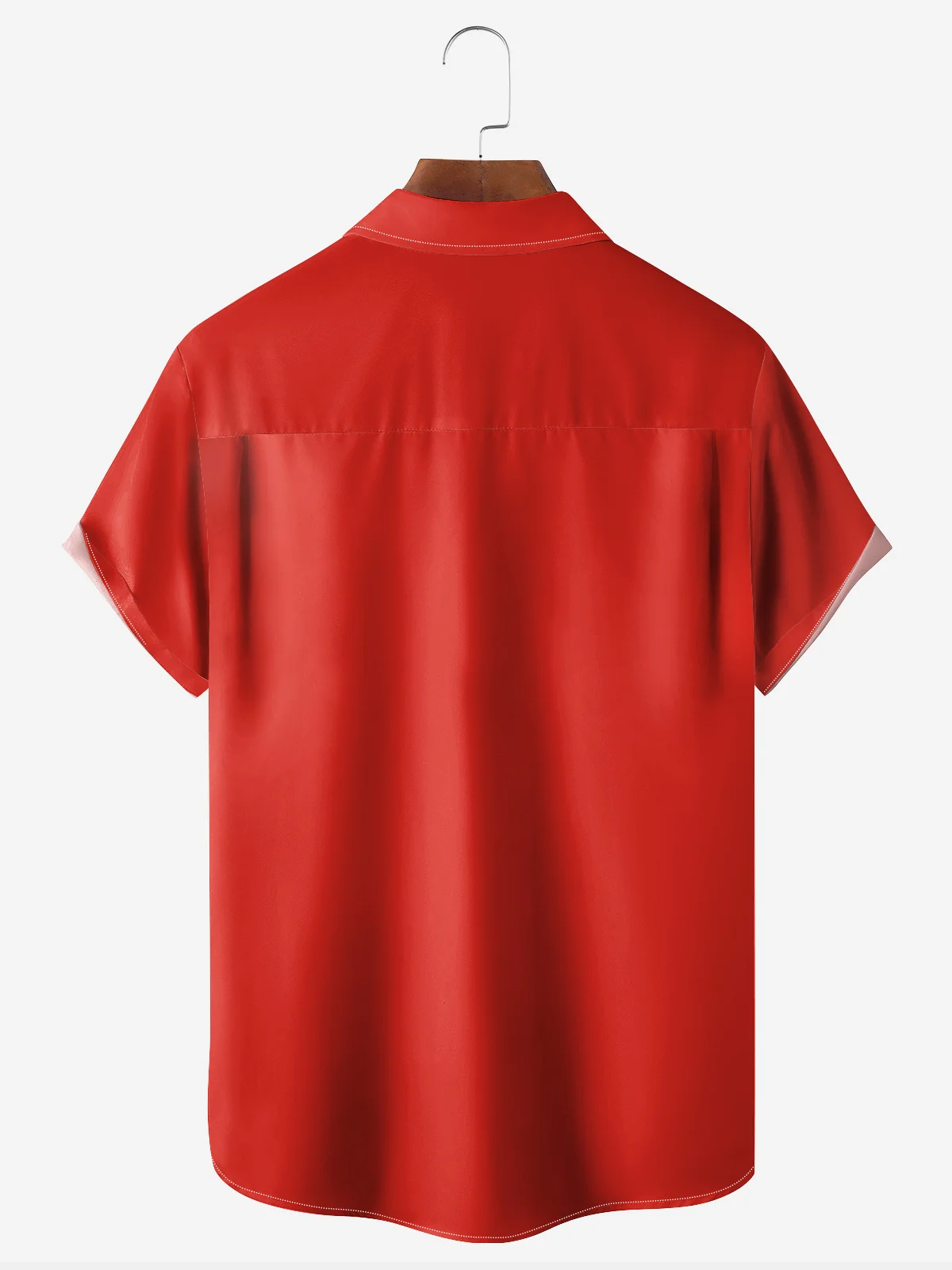 Christmas Santa Claus Chest Pocket Short Sleeve Casual Shirt