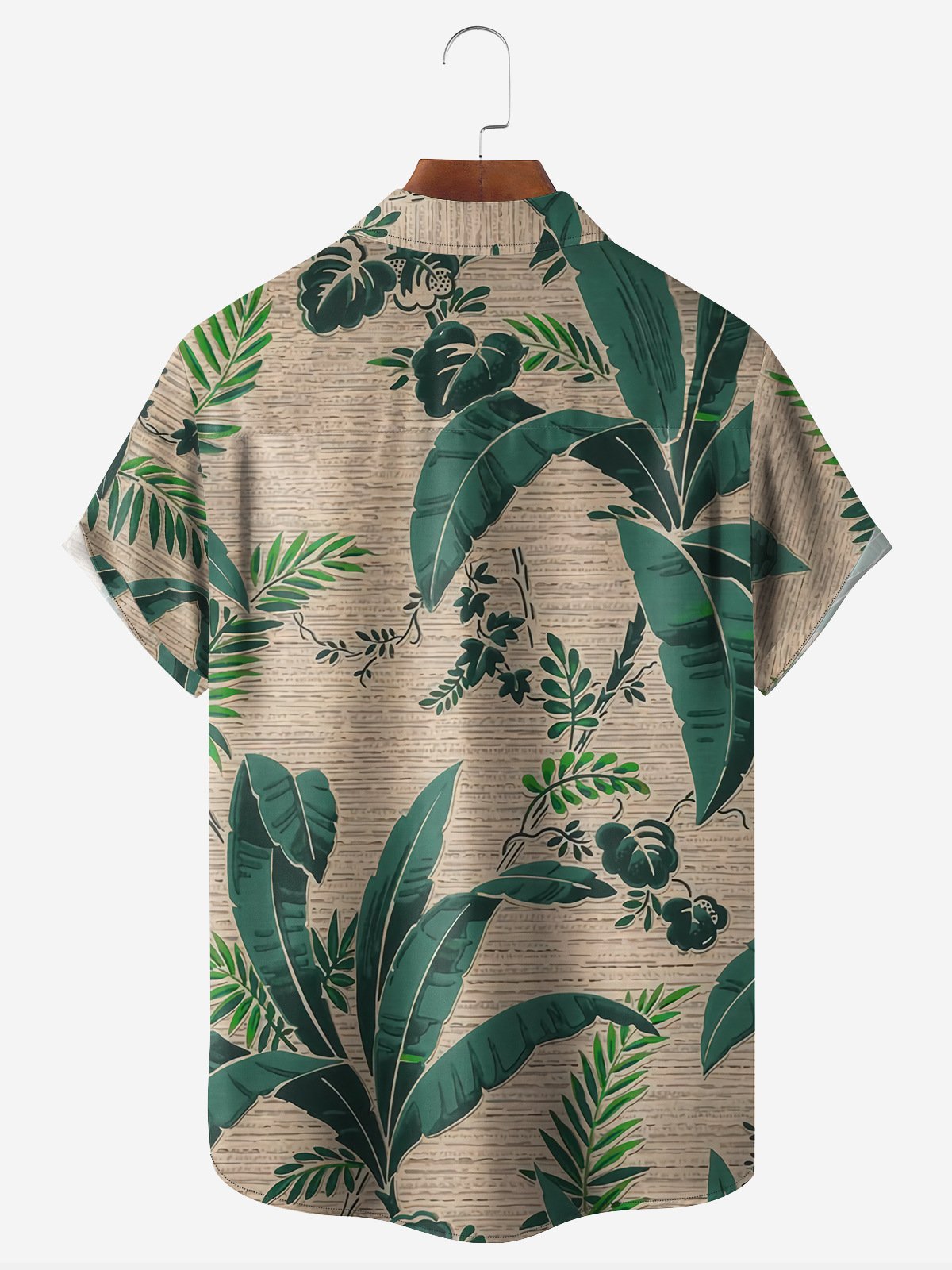 Palm Tree Chest Pocket Short Sleeve Hawaiian Shirt