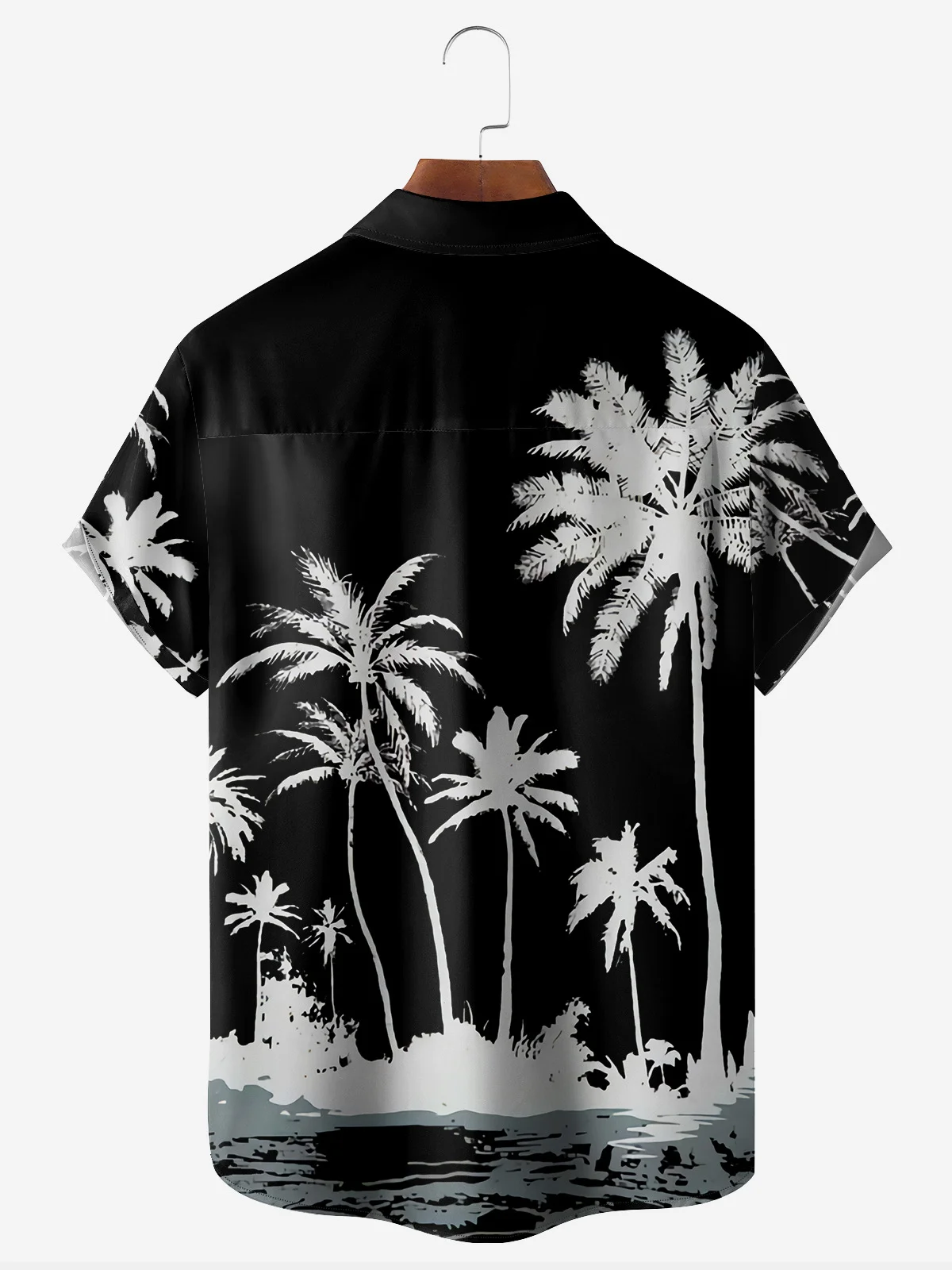 Palm Chest Pocket Short Sleeve Hawaiian Shirt