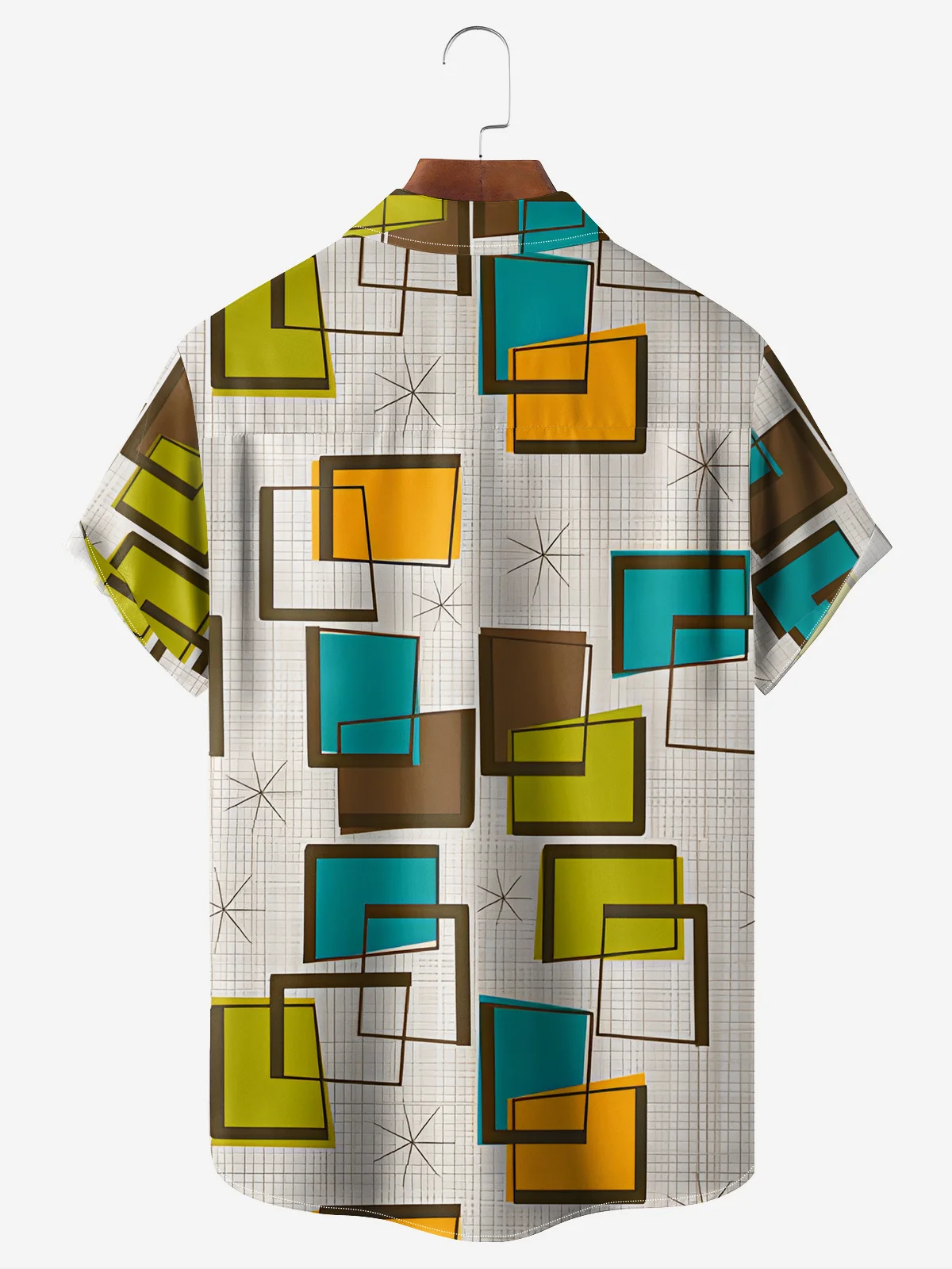 Geometric Chest Pocket Short Sleeve Shirt