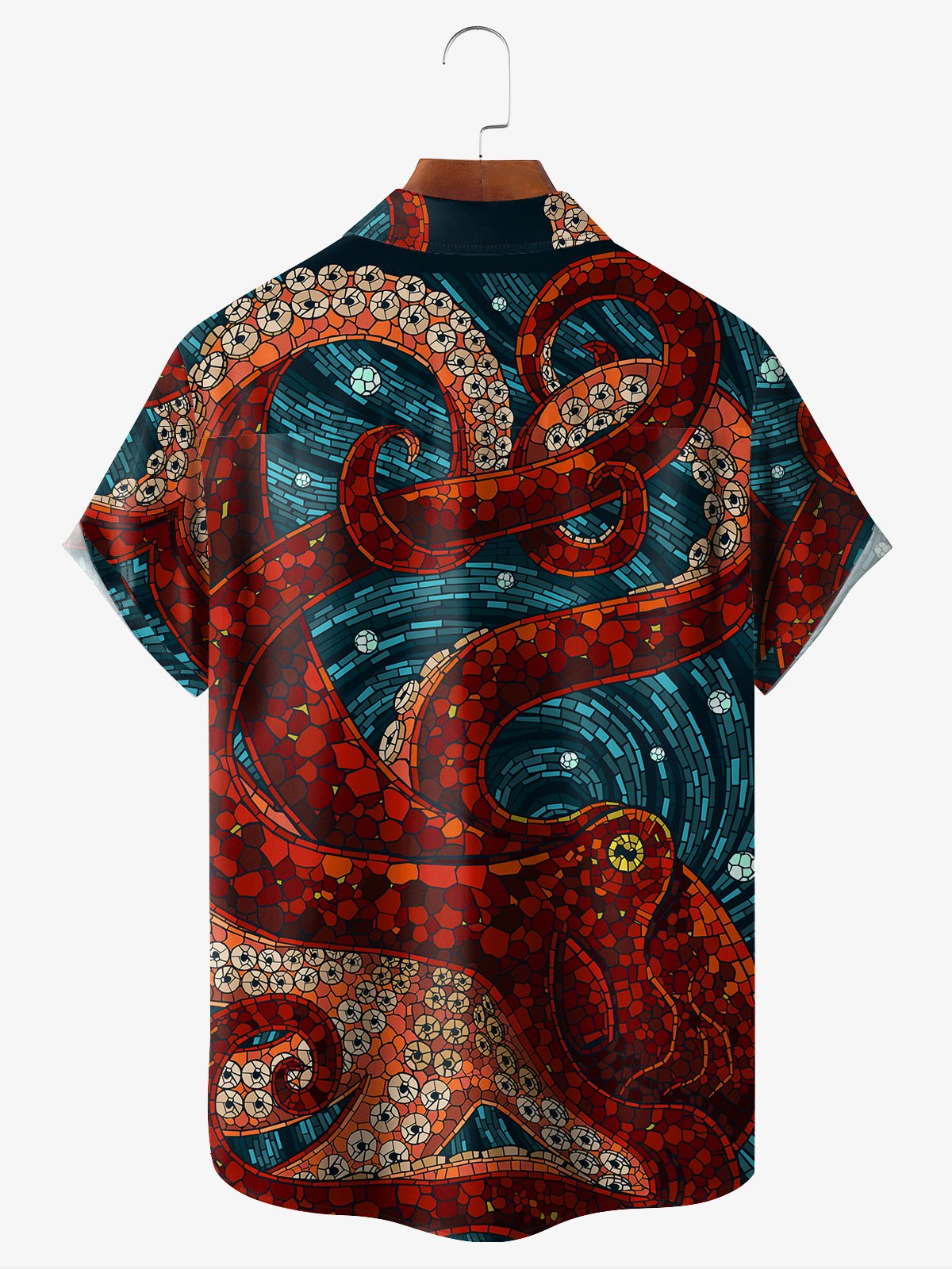Hardaddy Octopus Chest Pocket Short Sleeve Hawaiian Shirt