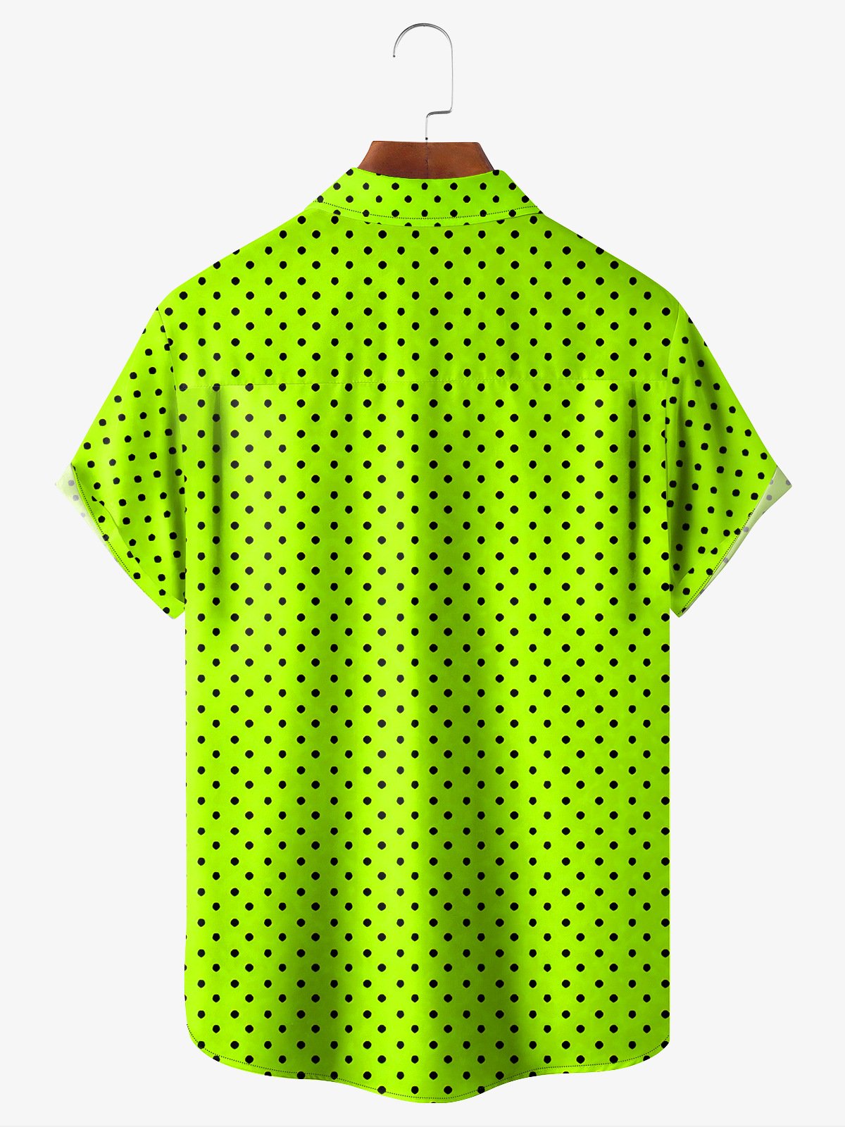 Polka Dots Chest Pocket Short Sleeve Casual Shirt