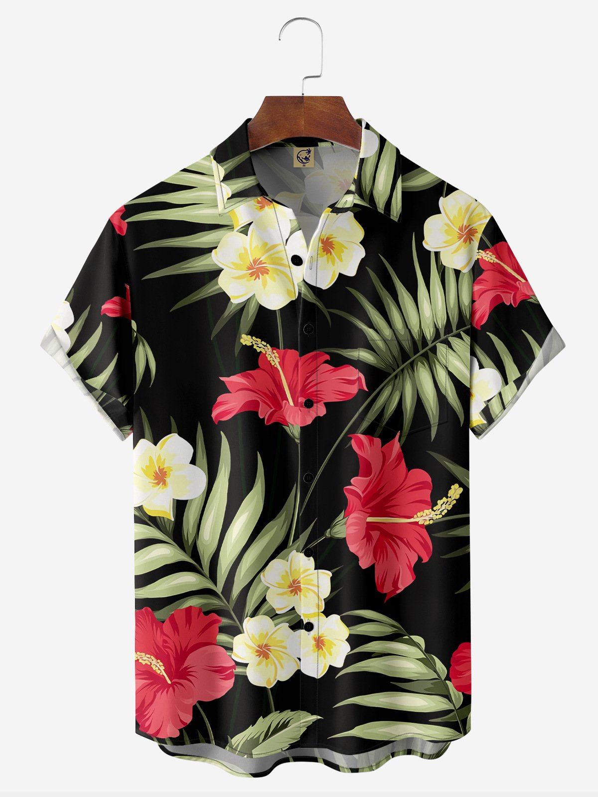 Floral Chest Pocket Short Sleeve Hawaiian Shirt