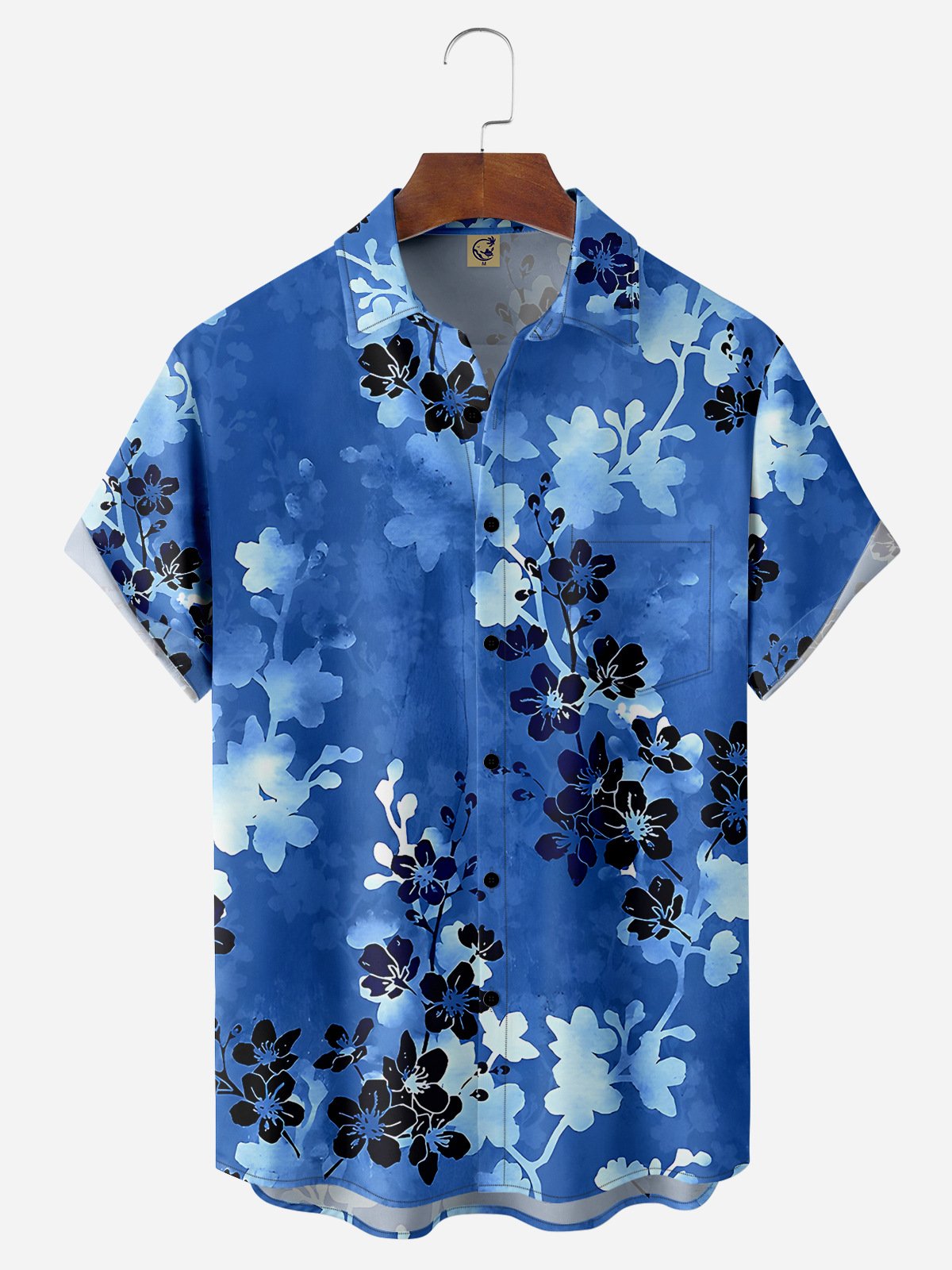 Floral Chest Pocket Short Sleeve Hawaiian Shirt