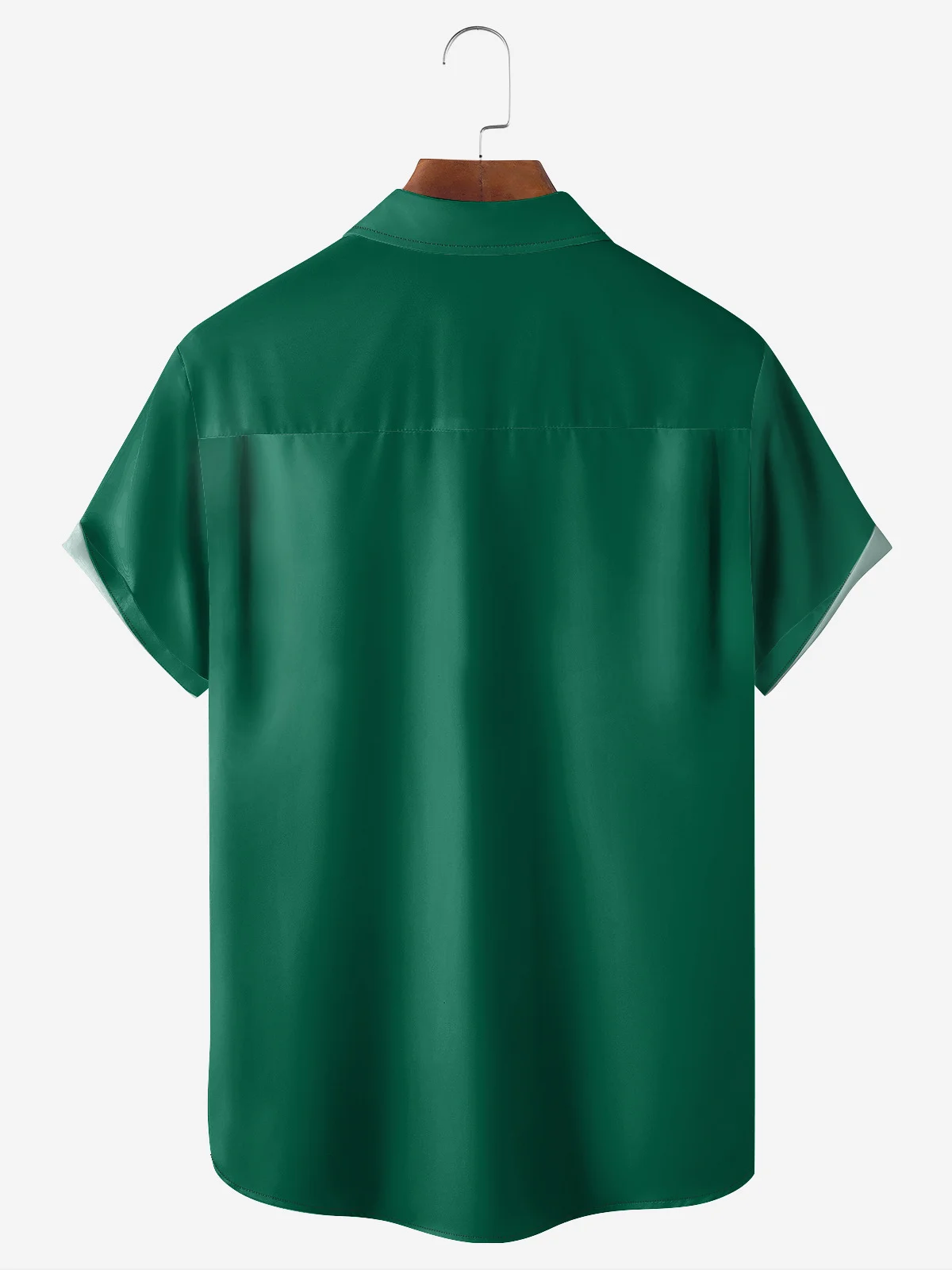 Hardaddy Contrasting Herringbone Chest Pocket Short Sleeve Bowling Shirt