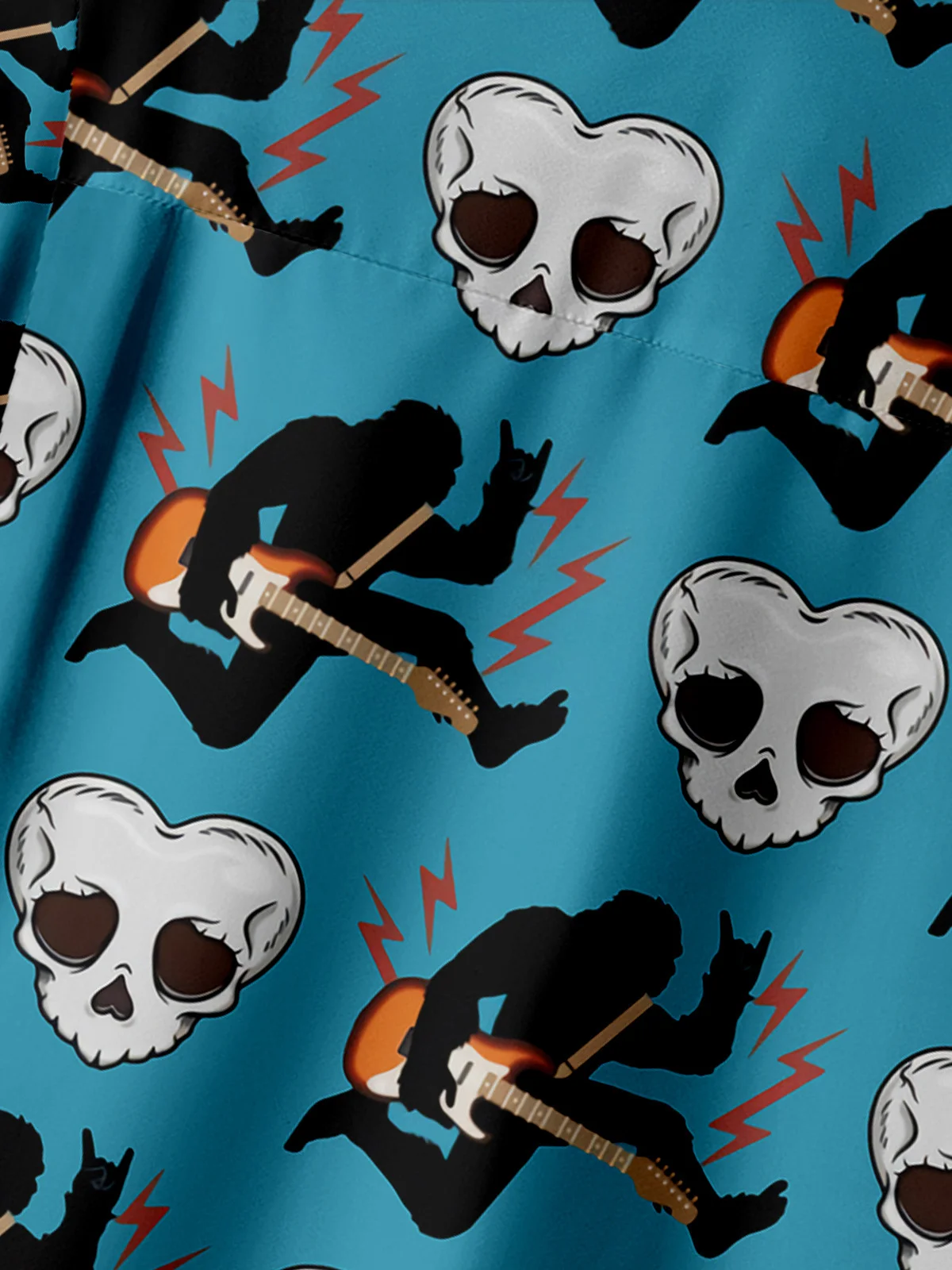 Music Chest Pocket Short Sleeve Casual Shirt