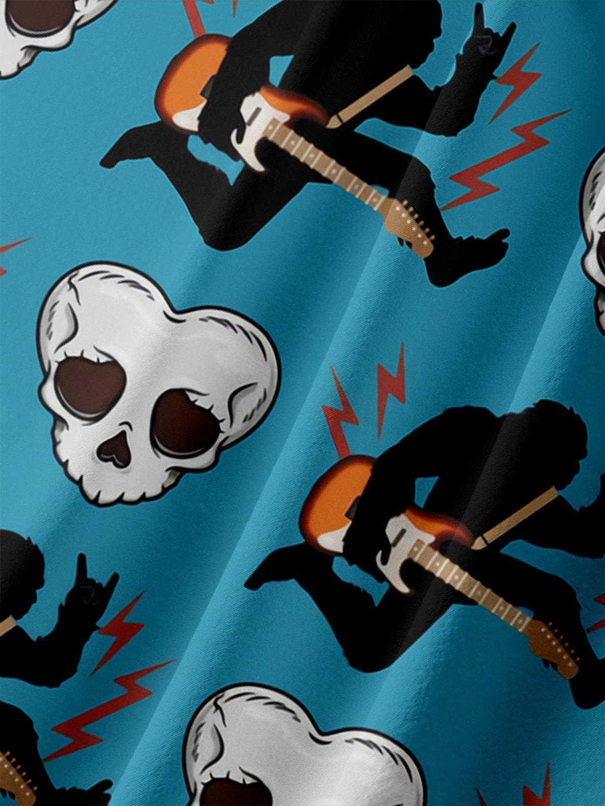 Music Chest Pocket Short Sleeve Casual Shirt