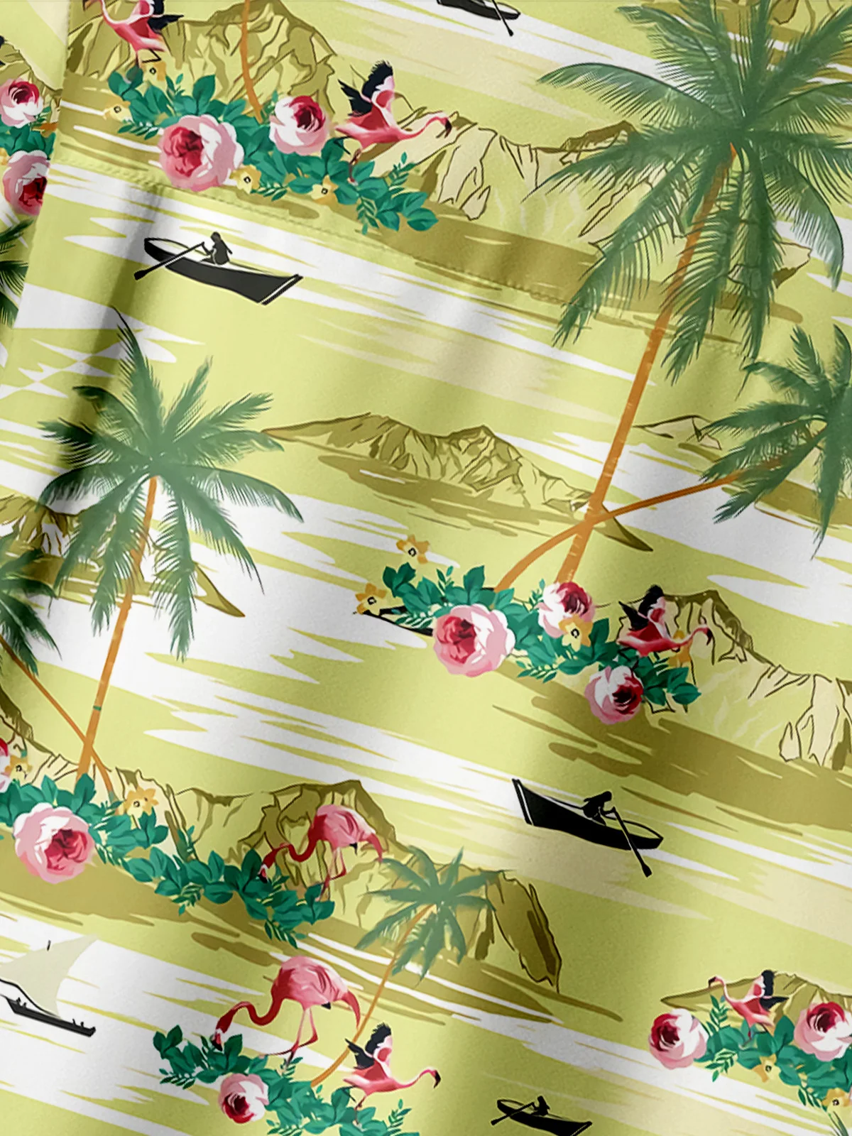 Coconut Tree Chest Pocket Short Sleeve Hawaiian Shirt