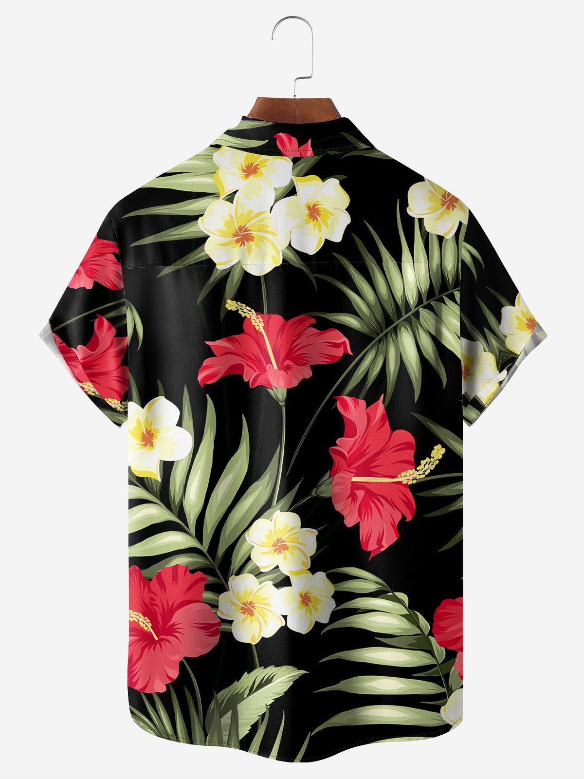 Floral Chest Pocket Short Sleeve Hawaiian Shirt