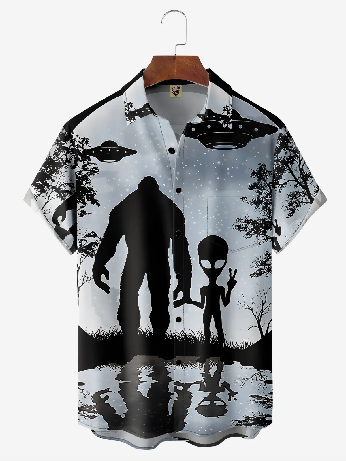 Hardaddy  Alien Chest Pocket Short Sleeve Shirt