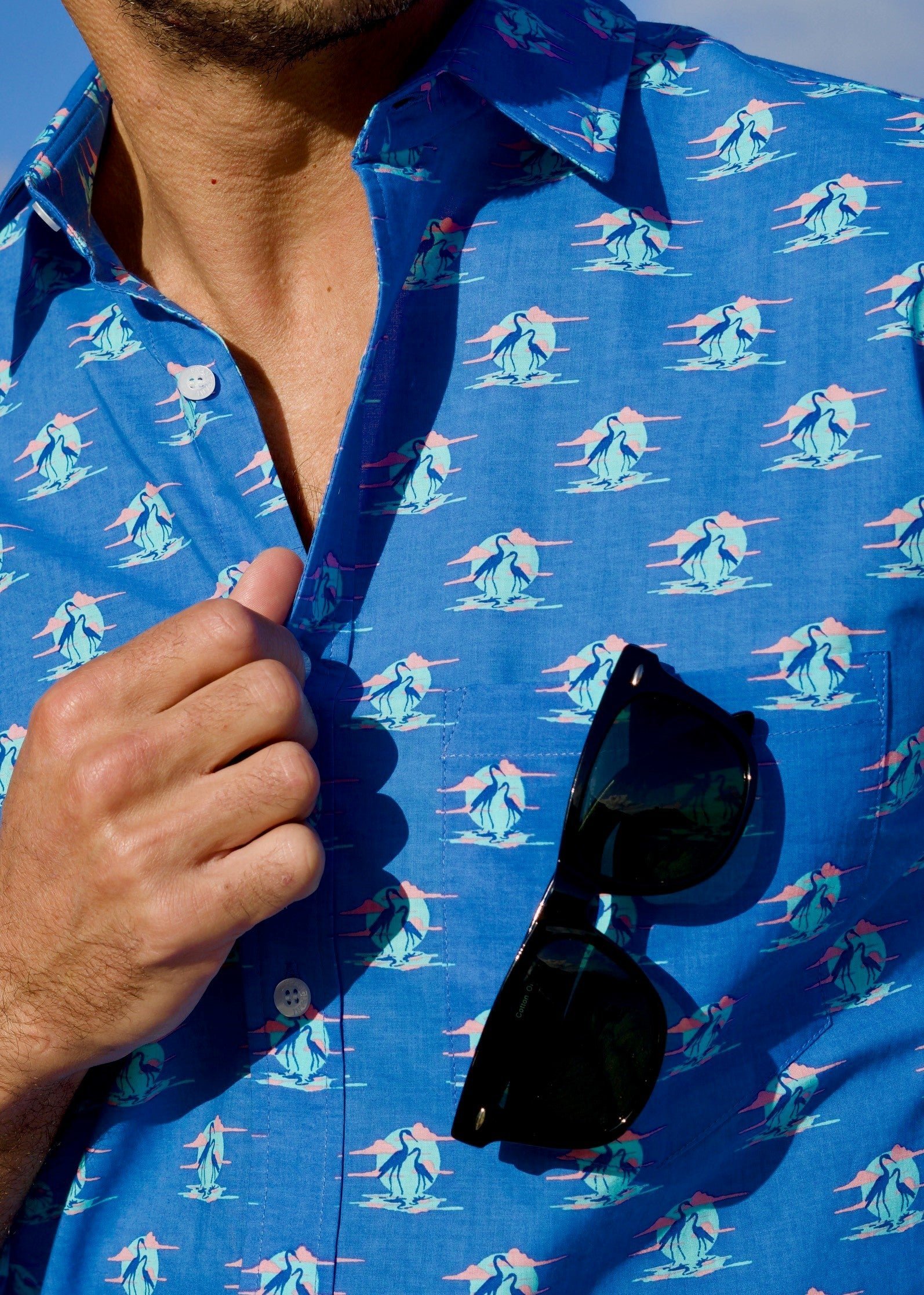 Flamingo Long Sleeve Aloha Shirt