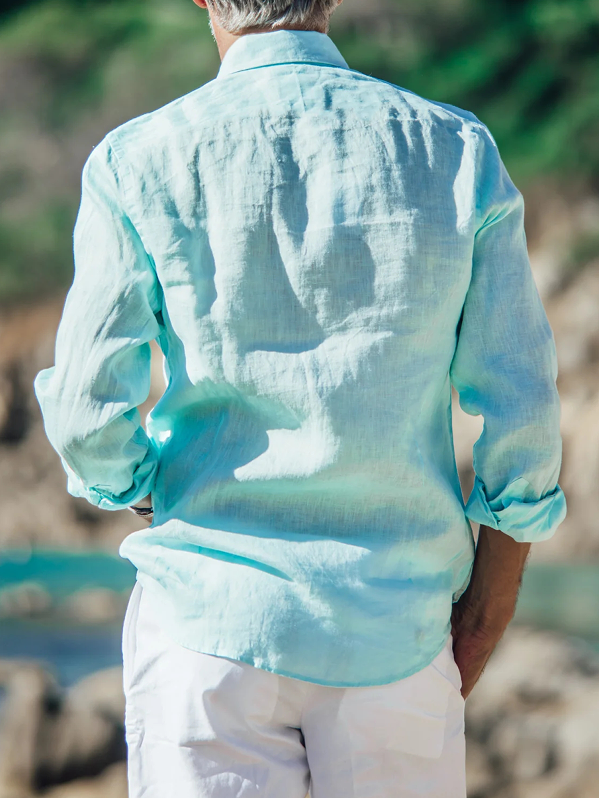 Plain Cotton Long Sleeve Casual Shirt