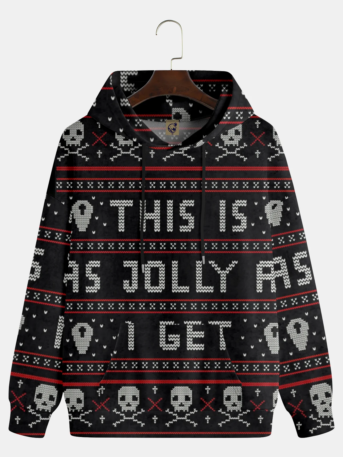 Hardaddy Christmas Text Letter Fair Isle Hoodie