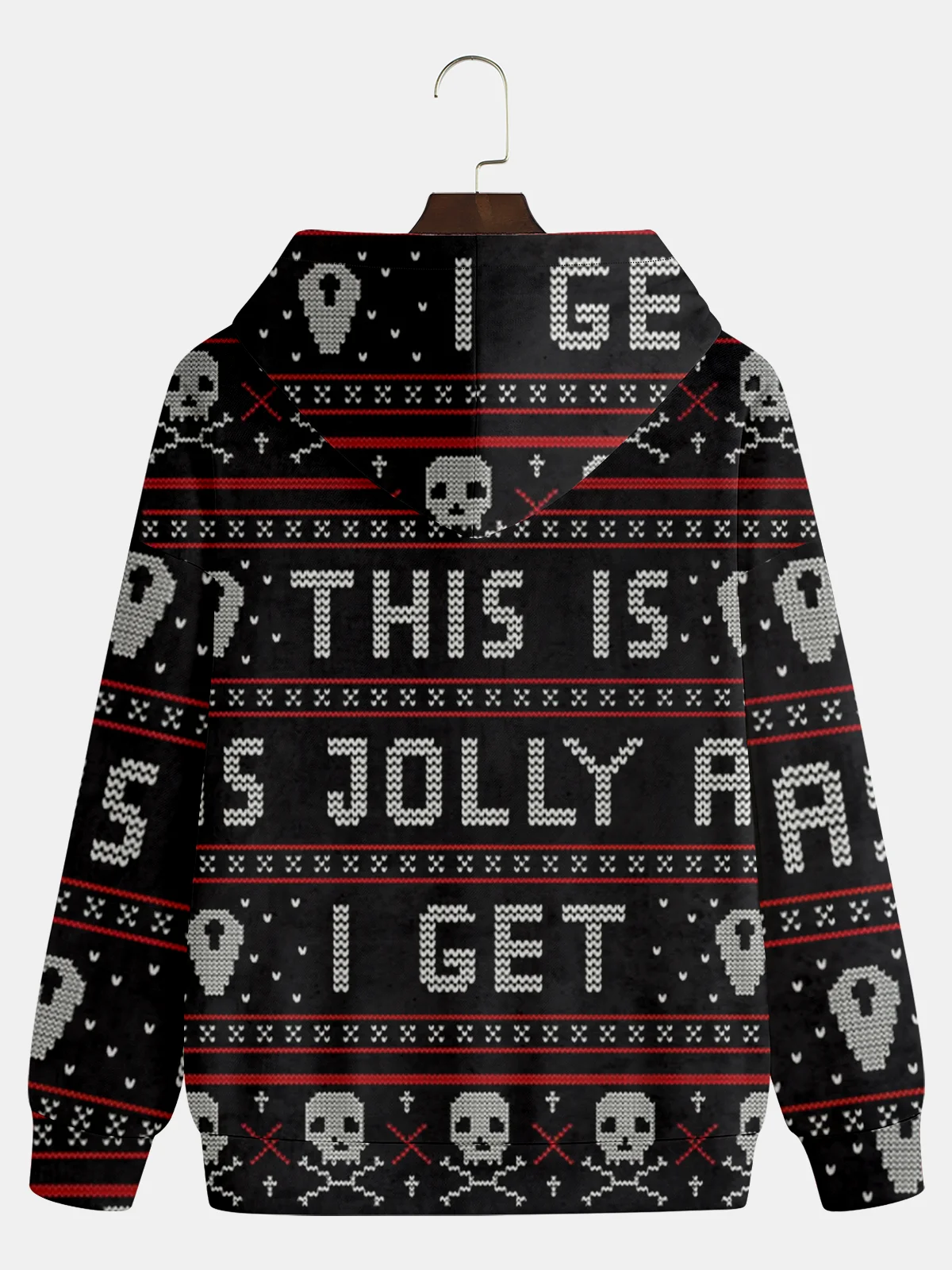 Hardaddy Christmas Text Letter Fair Isle Hoodie