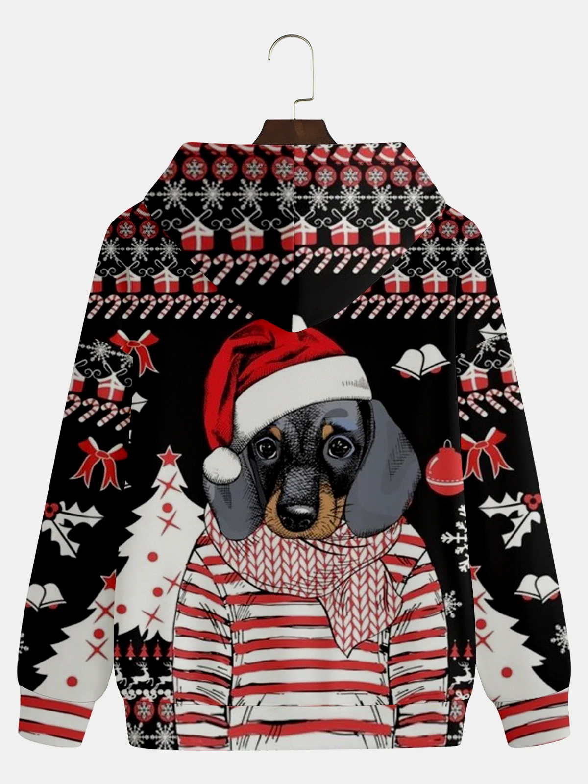 Christmas Dog Fair Isle Casual Hoodie