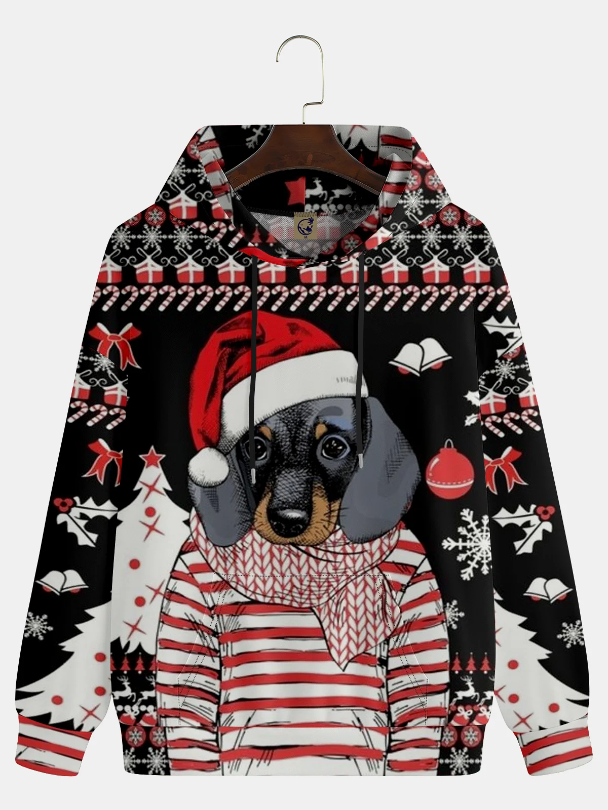 Christmas Dog Fair Isle Casual Hoodie