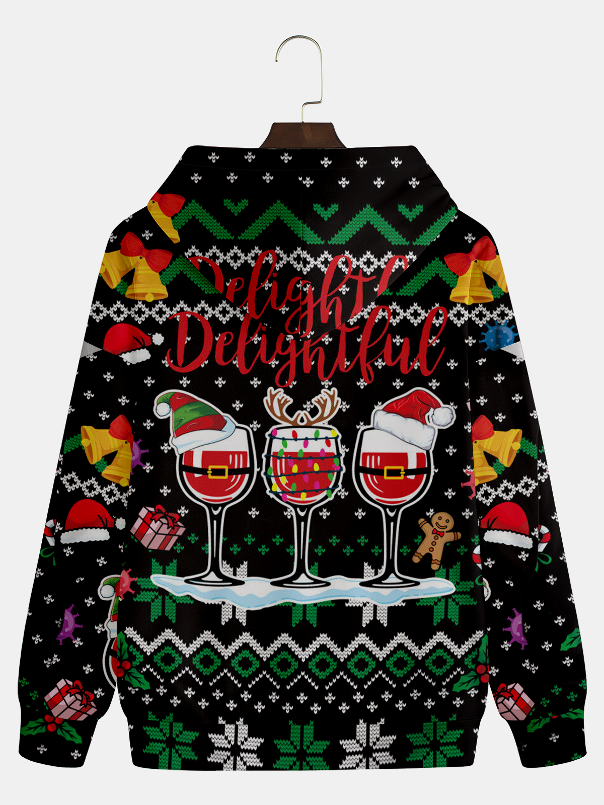 Christmas Wine Glass Casual Hoodie