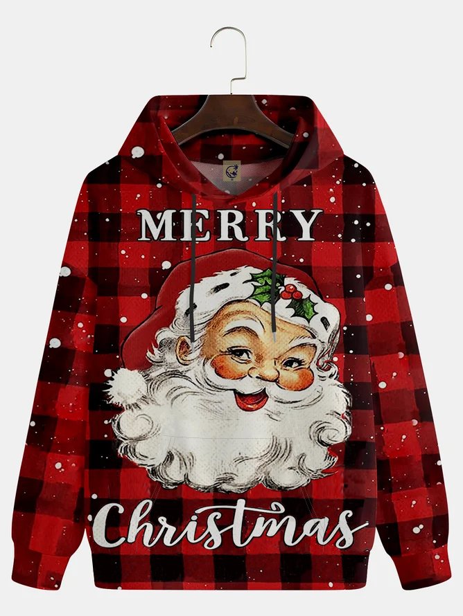 Hardaddy Ugly Plaid Santa Claus Hoodie Sweatshirt