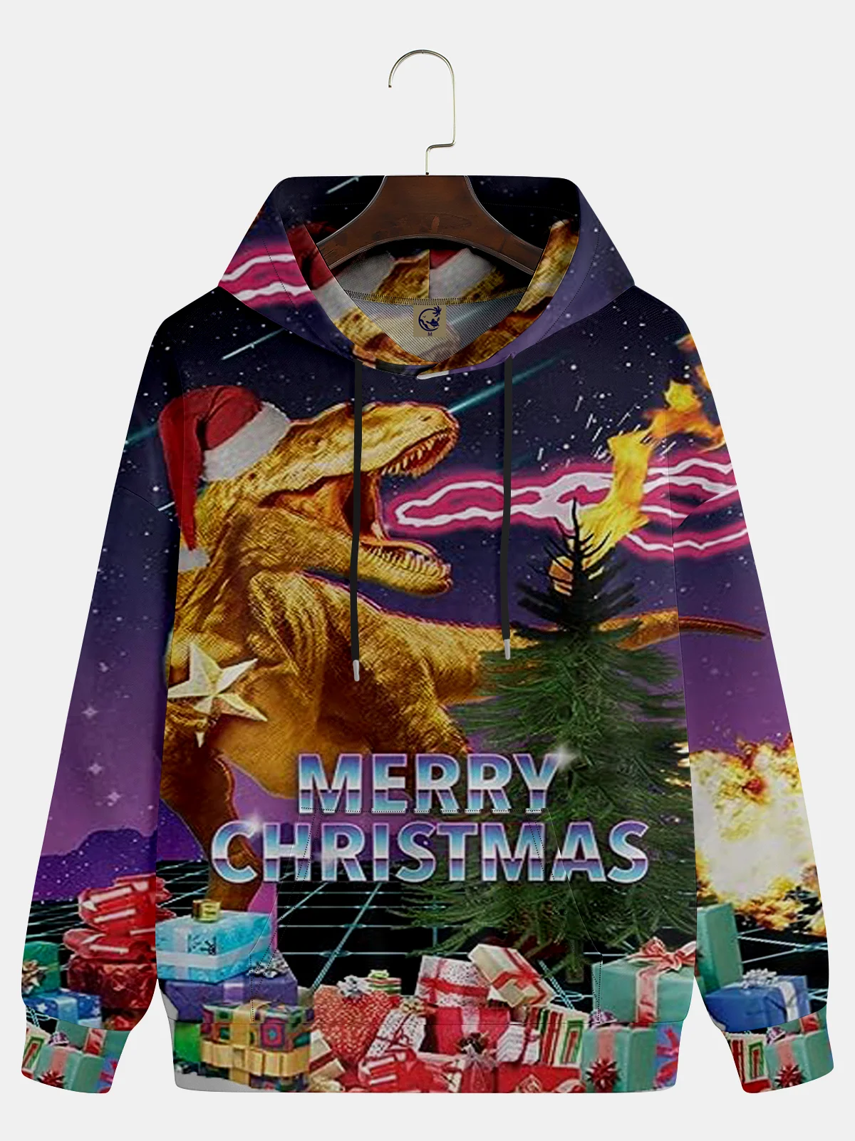 Christmas Dinosaur Hoodie