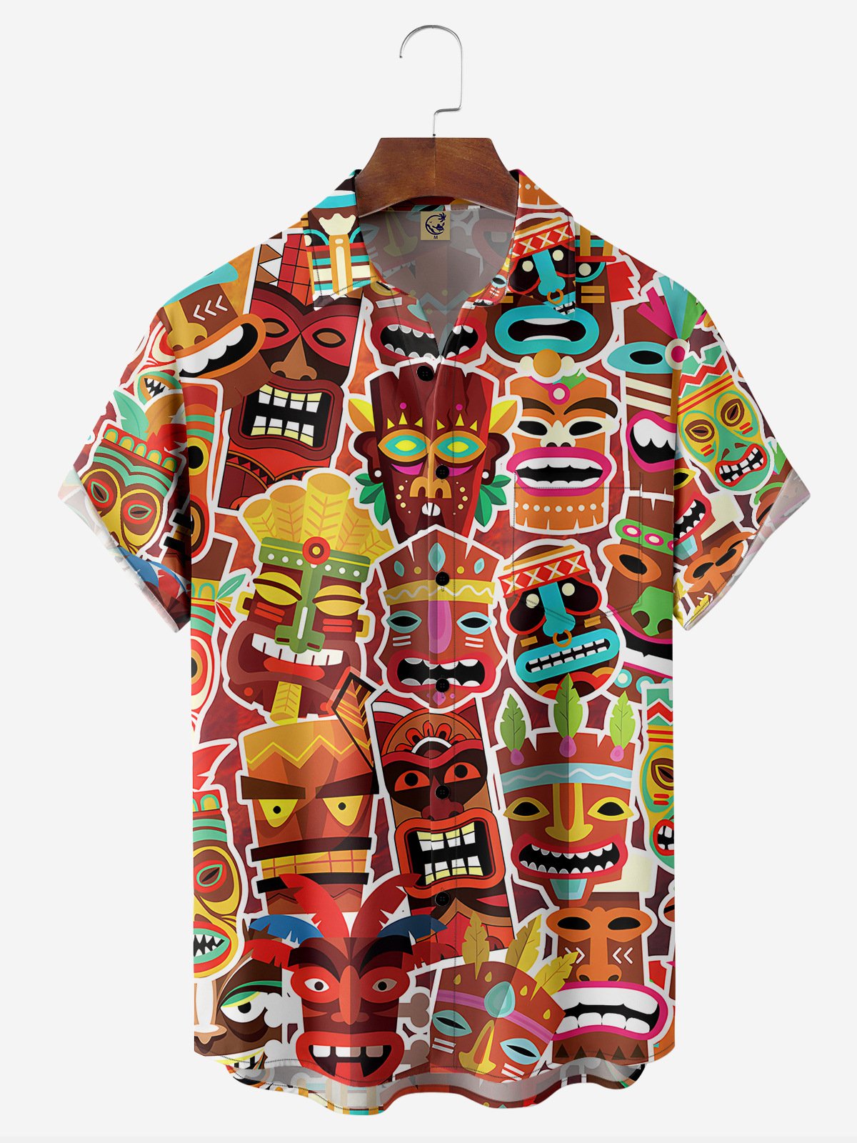 TIKI Chest Pocket Short Sleeve Casual Shirt