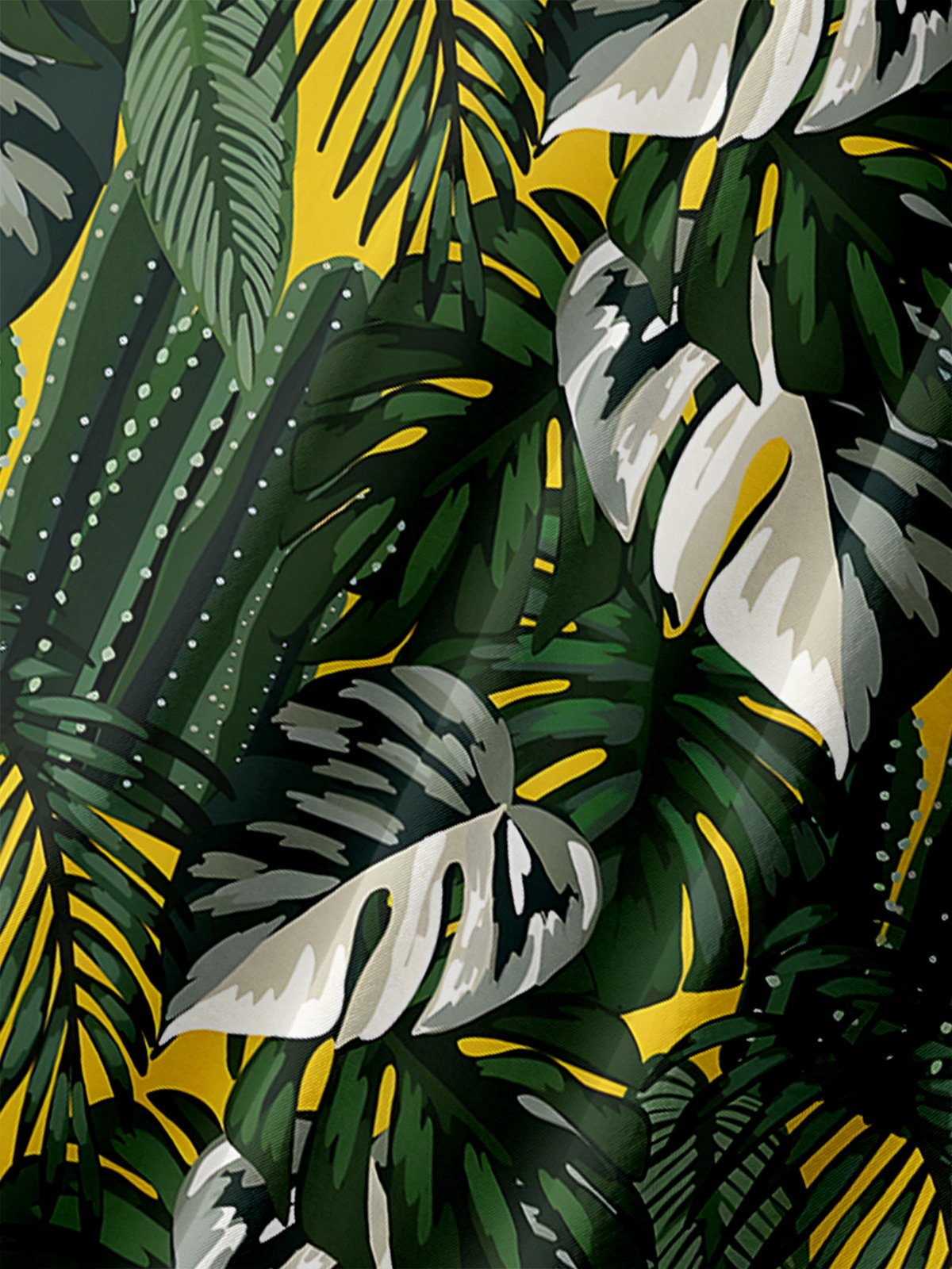 Monstera Deliciosa Chest Pocket Short Sleeve Hawaiian Shirt
