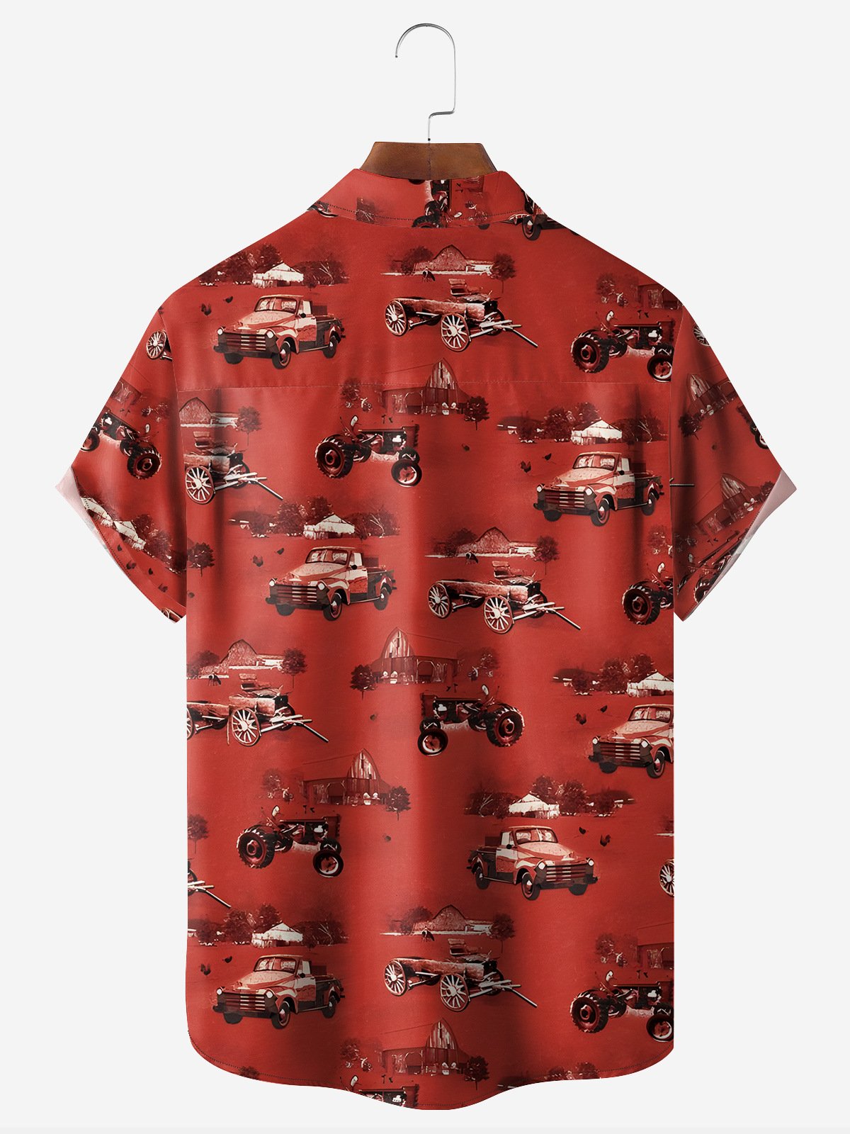 Car Chest Pocket Short Sleeve Casual Shirt