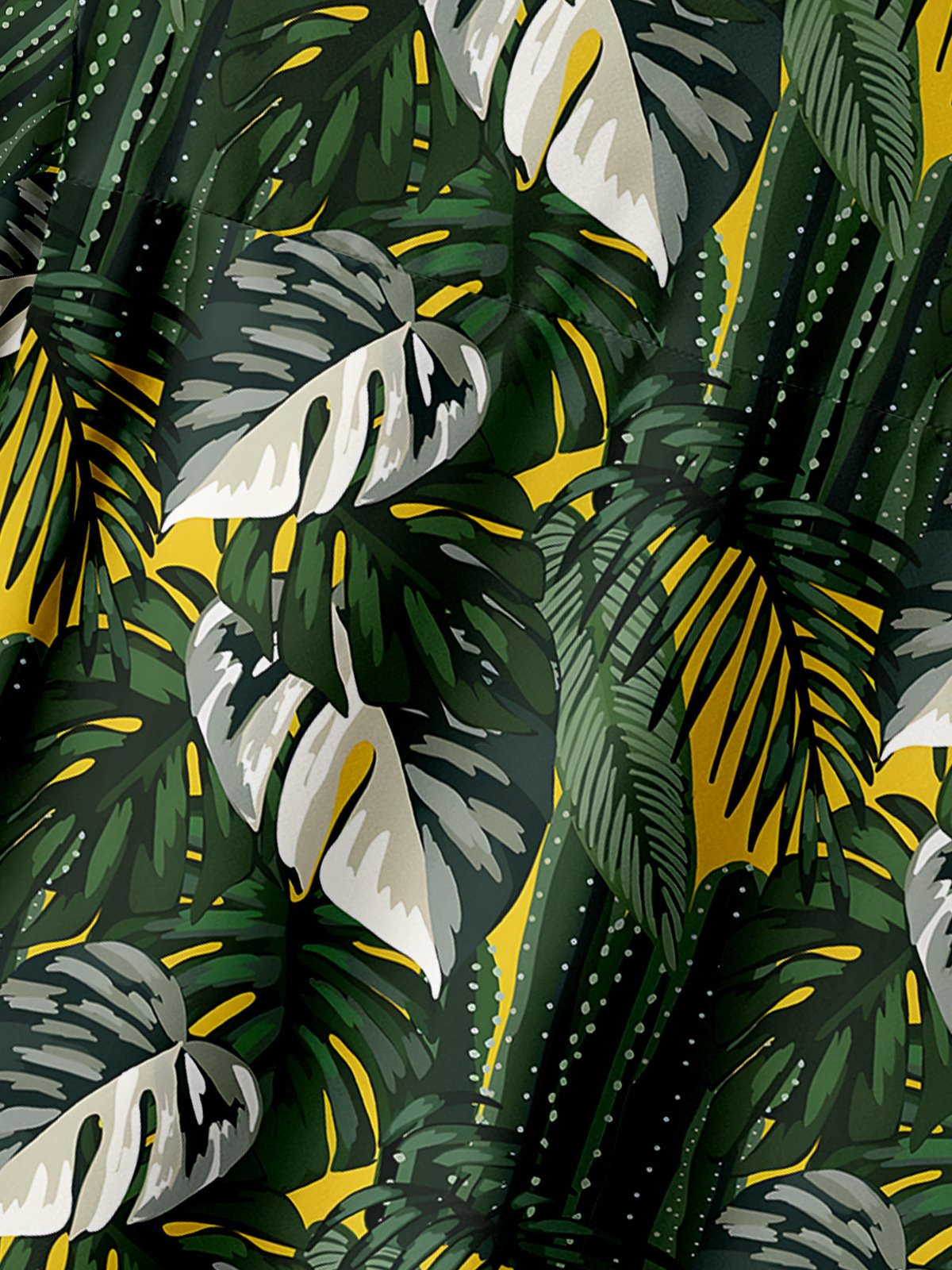 Monstera Deliciosa Chest Pocket Short Sleeve Hawaiian Shirt