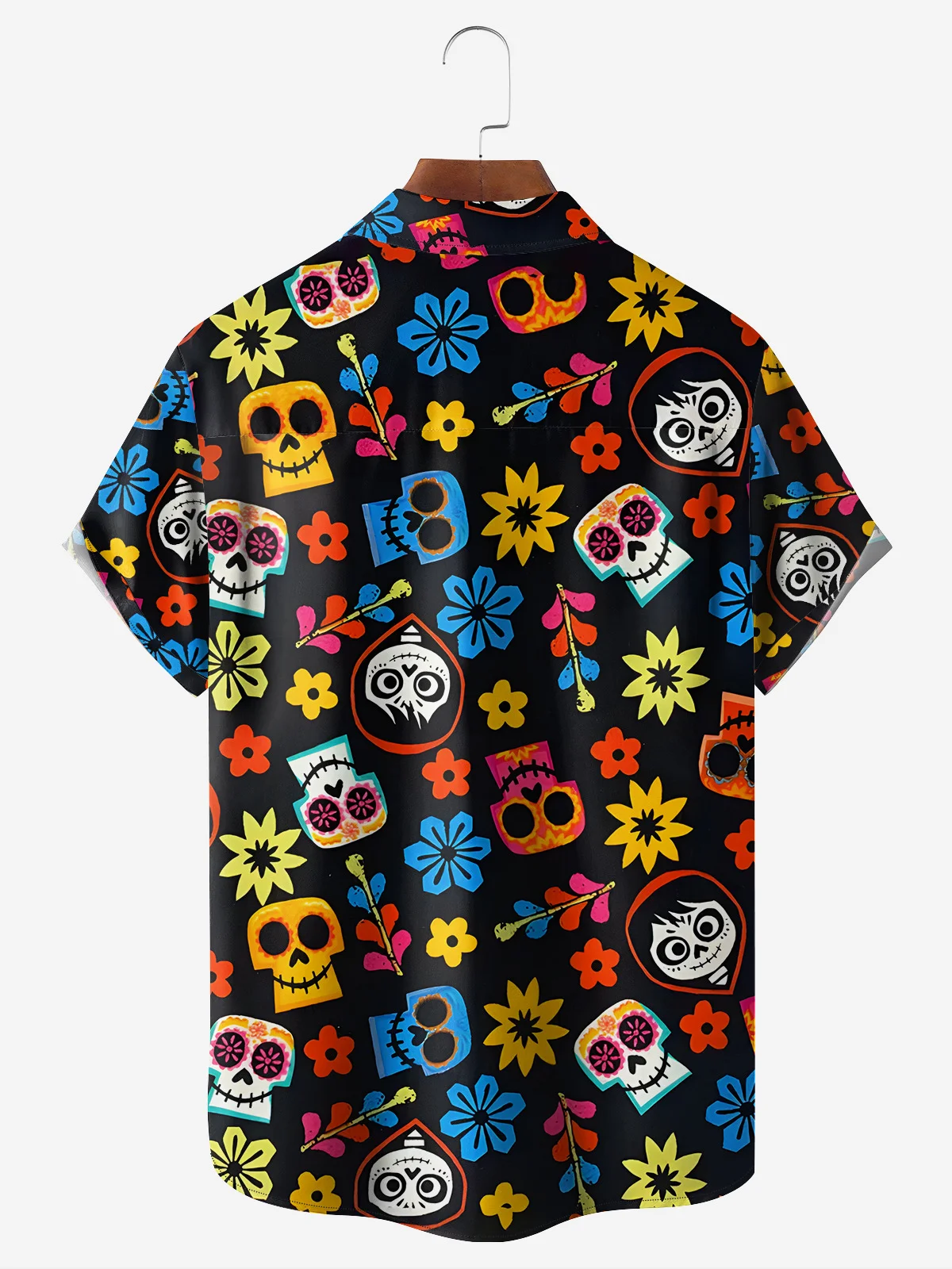 Day of the Dead Chest Pocket Short Sleeve Casual Shirt