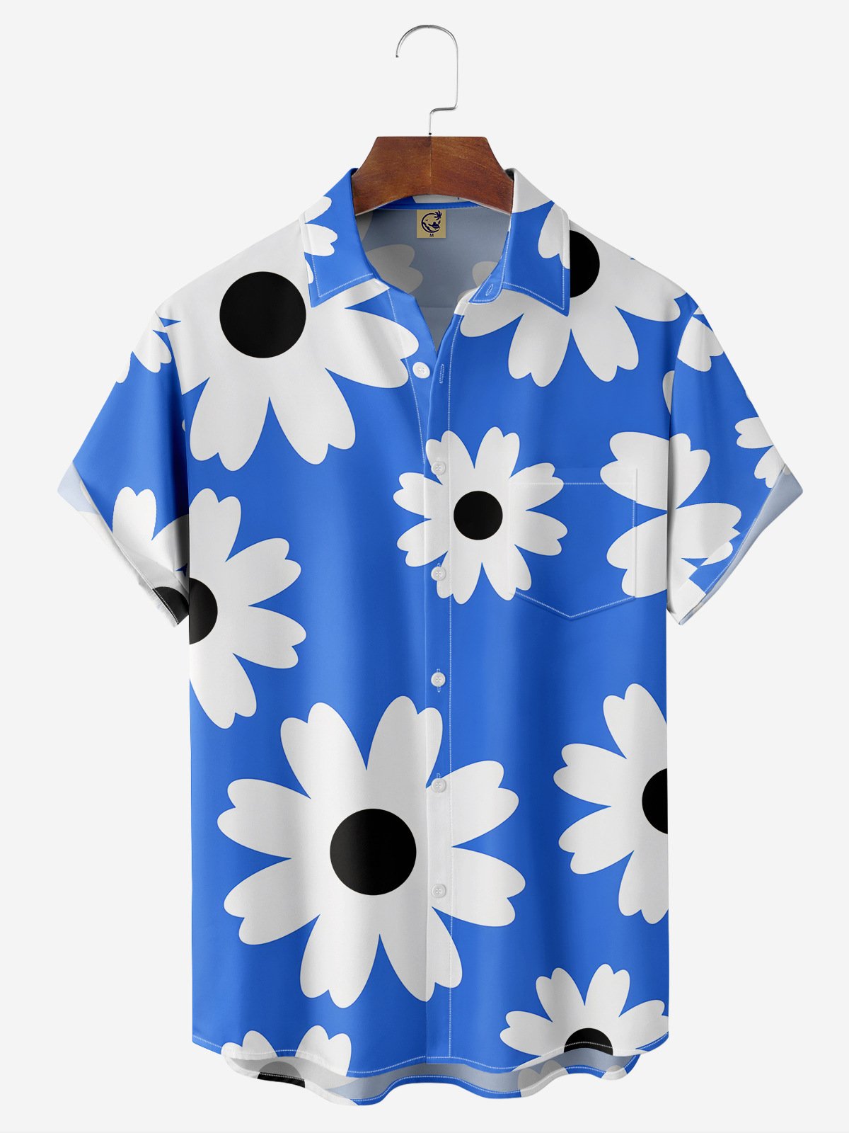 Floral Chest Pocket Short Sleeve Casual Shirt