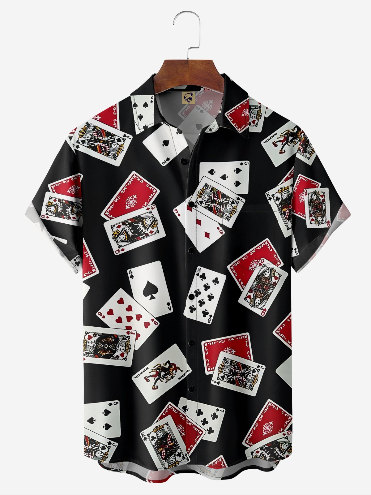 Poker Chest Pocket Short Sleeve Casual Shirt