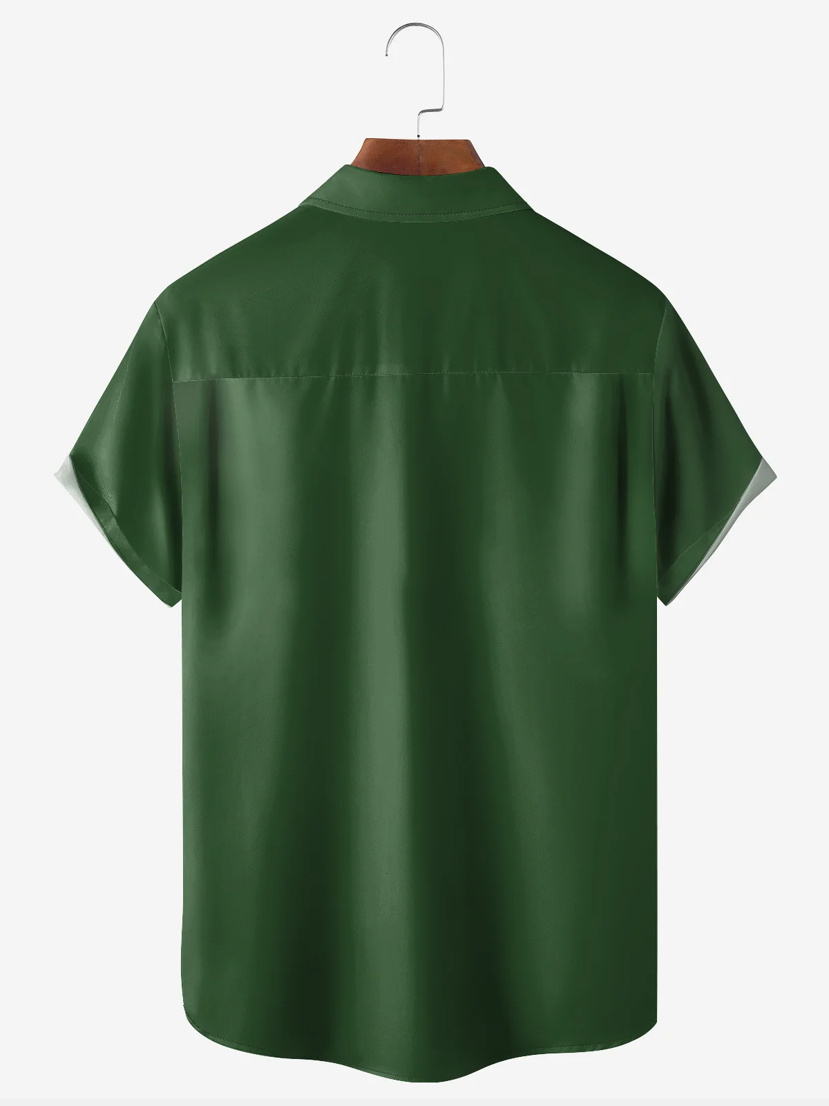 Color Contrast Chest Pocket Short Sleeve Bowling Shirt