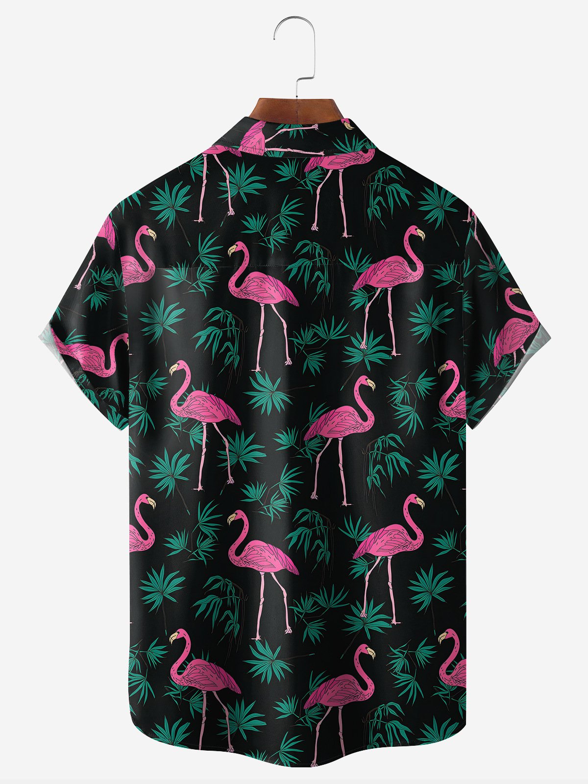 Flamingo Chest Pocket Short Sleeve Hawaiian shirt