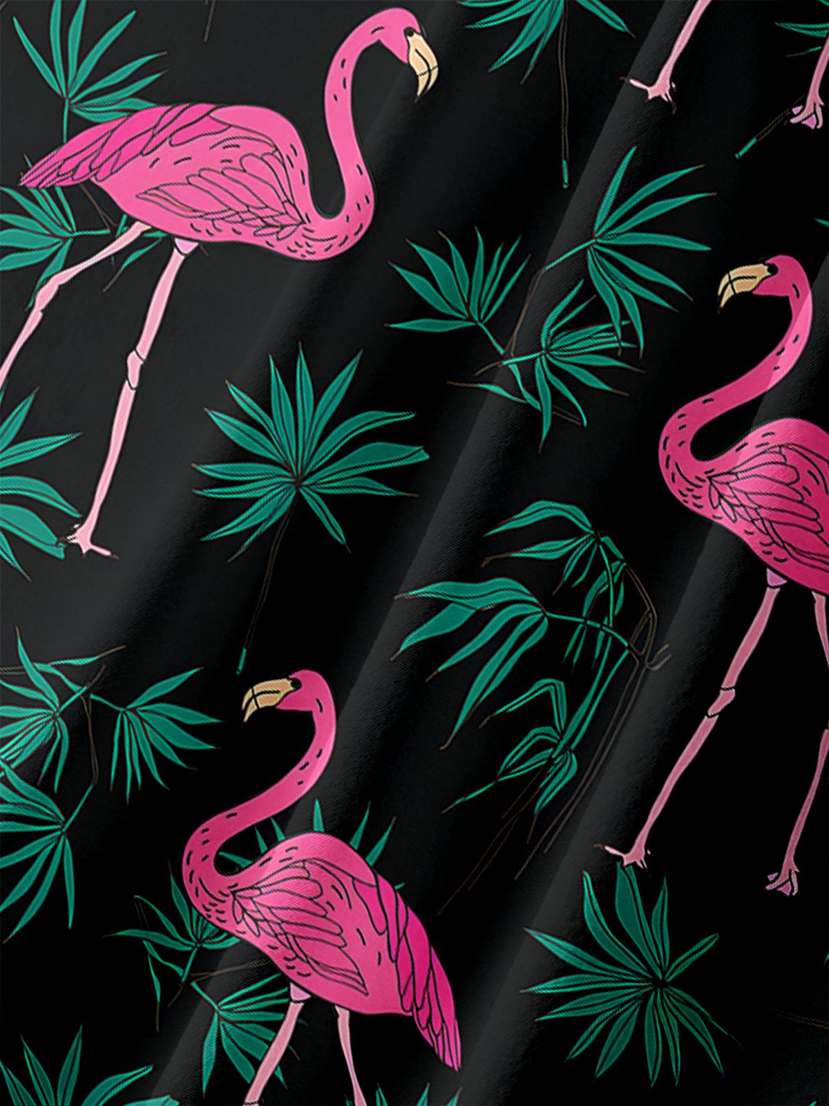 Flamingo Chest Pocket Short Sleeve Hawaiian shirt