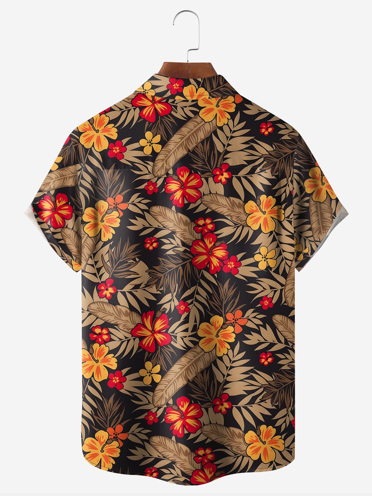 Tropical Floral Chest Pocket Short Sleeve Hawaiian Shirt