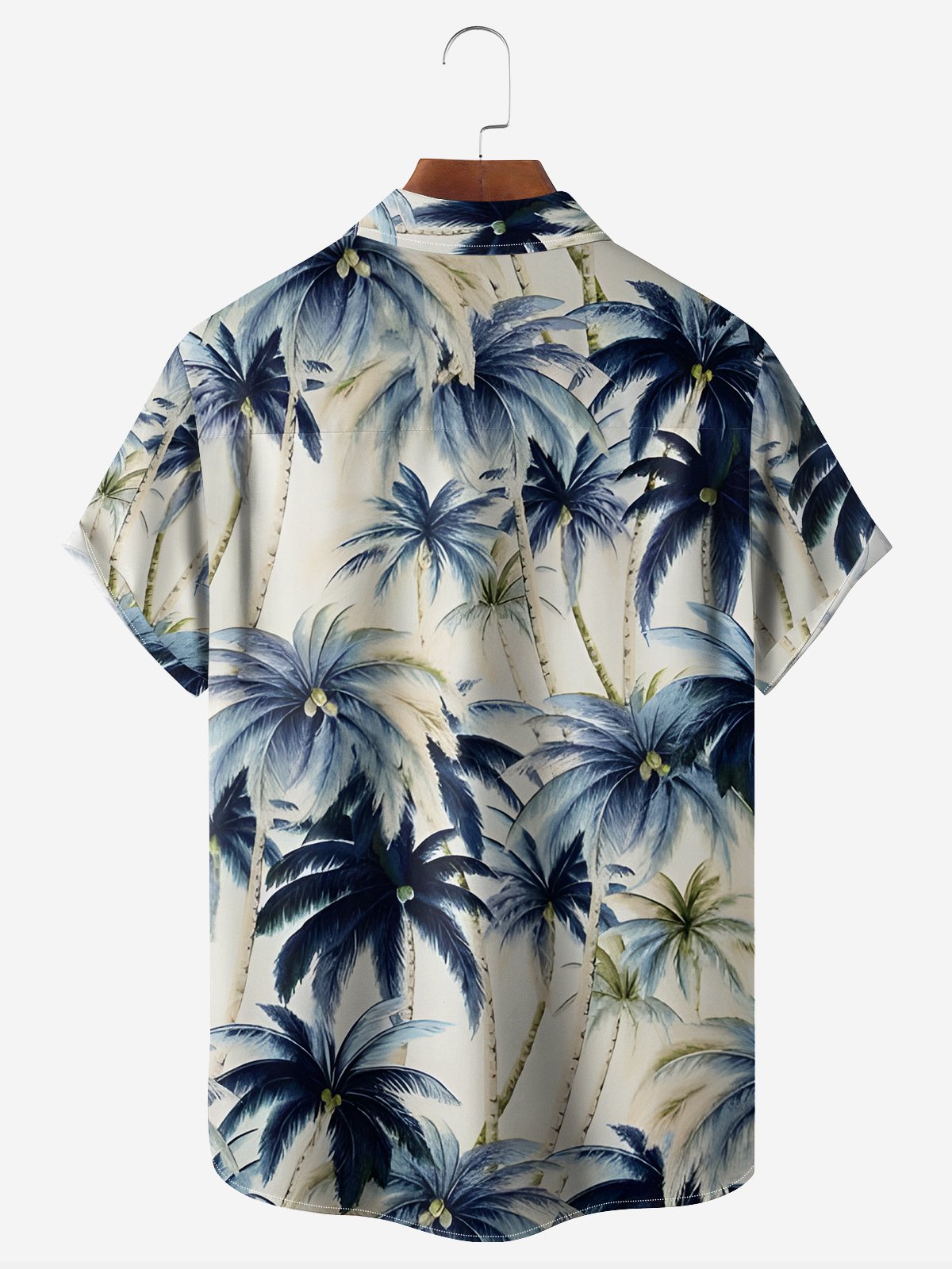 Hardaddy Palm Tree Chest Pocket Short Sleeve Hawaiian Shirt