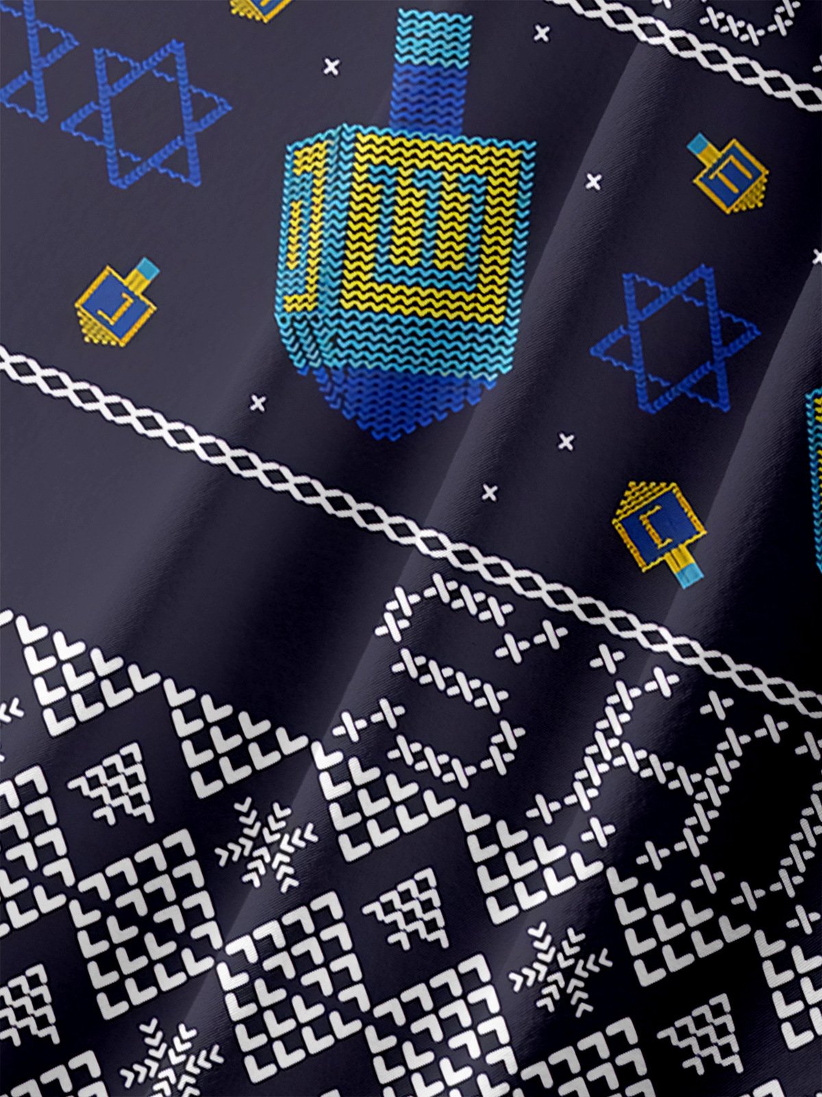 Hanukkah Chest Pocket Short Sleeve Hawaiian Shirt