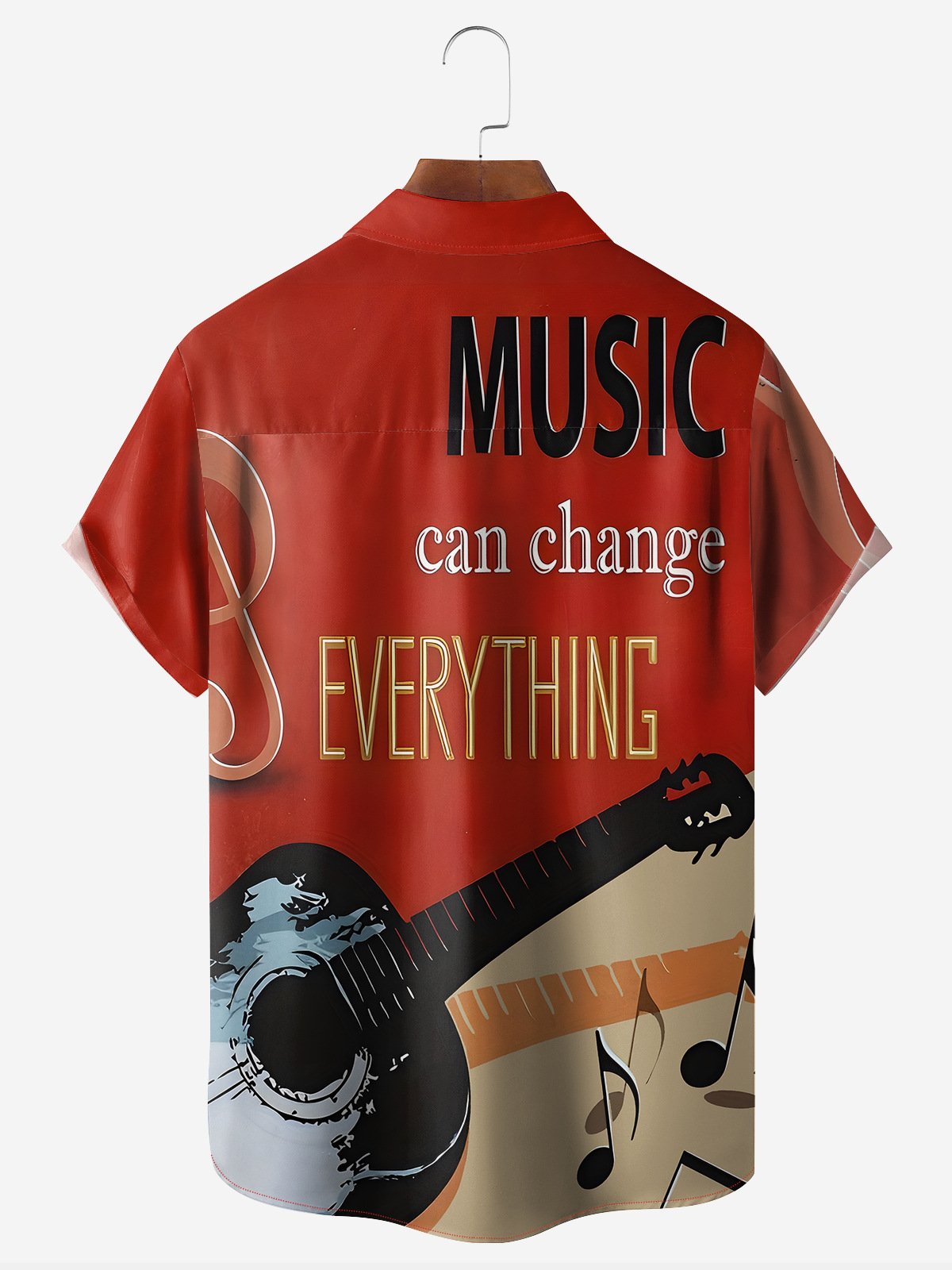 Music Chest Pocket Short Sleeve Hawaiian Shirt