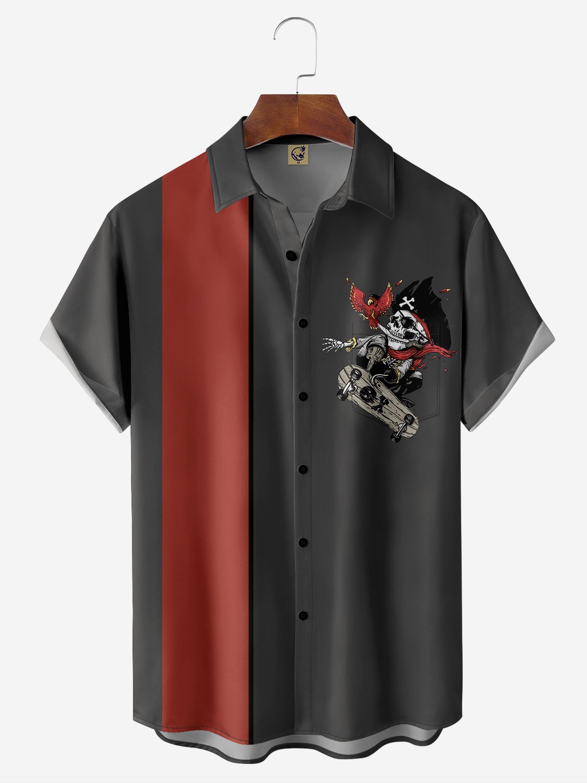 Pirates Chest Pocket Short Sleeve Bowling Shirt