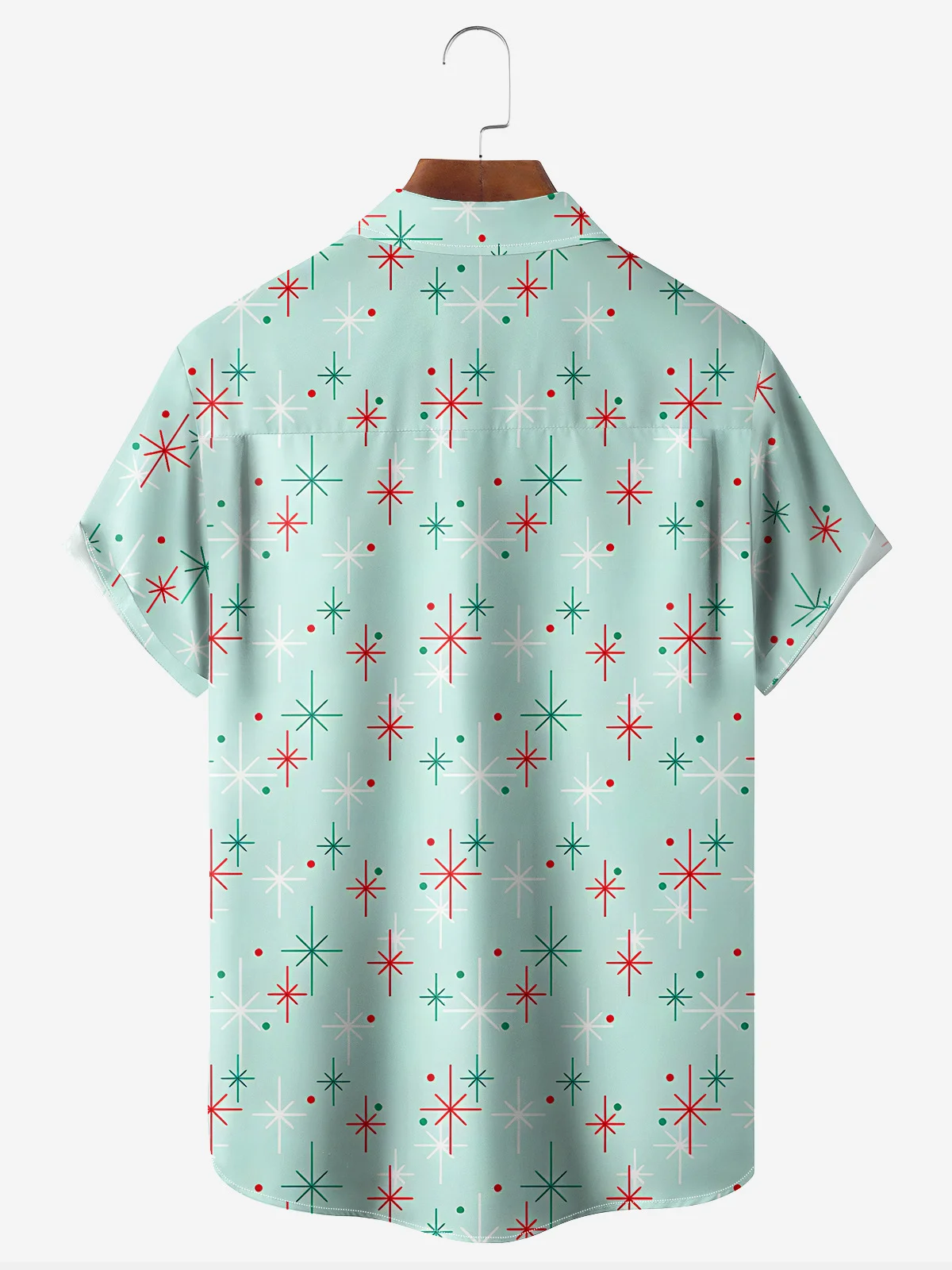 Hardaddy Geometric Chest Pocket Short Sleeve Casual Shirt