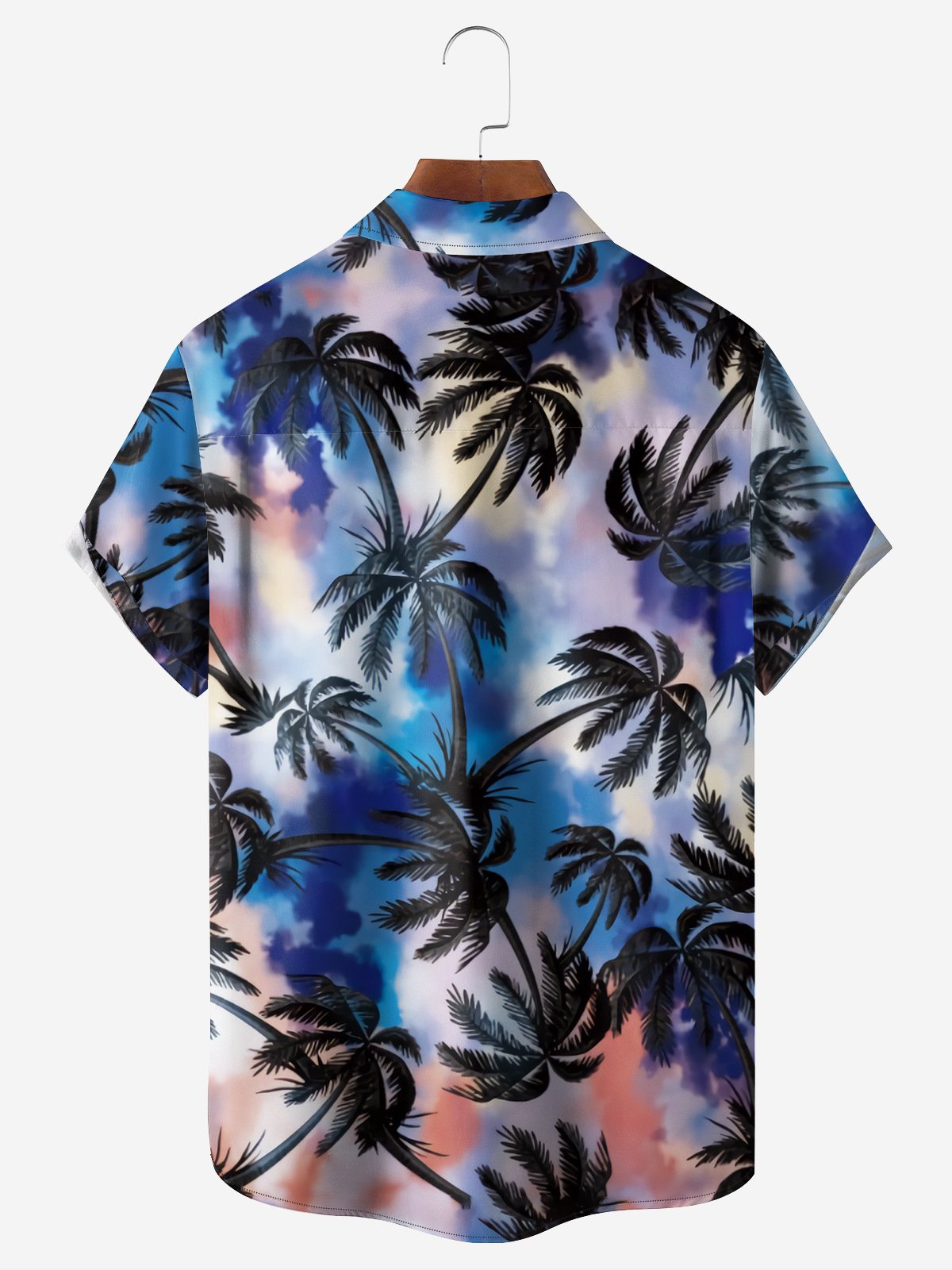 Coconut Tree Chest Pocket Short Sleeve Hawaiian Shirt