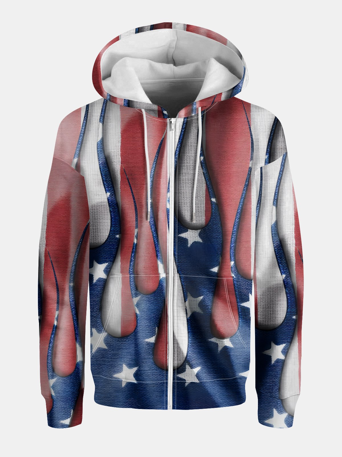 America Flag Flame Casual Hoodie