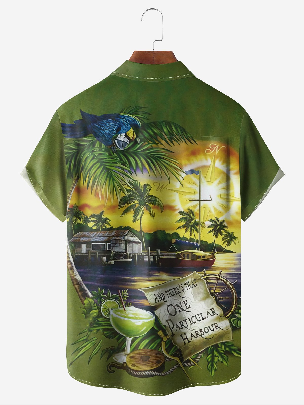 Hardaddy Parrot Chest Pocket Short Sleeve Hawaiian Shirt