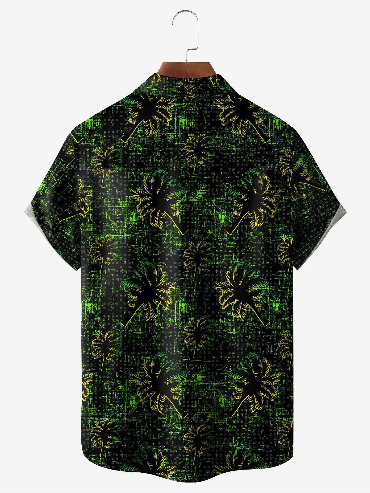 Coconut Tree Chest Pocket Short Sleeve hawaiian Shirt