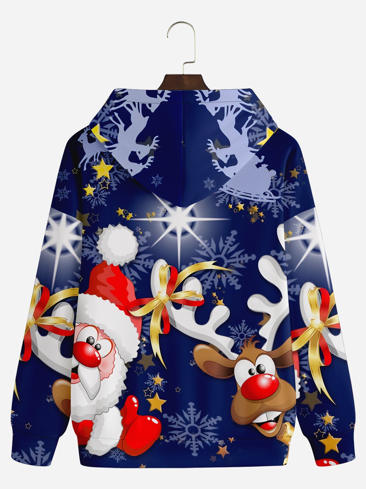 Santa Claus and Reindeer Casual Hoodie